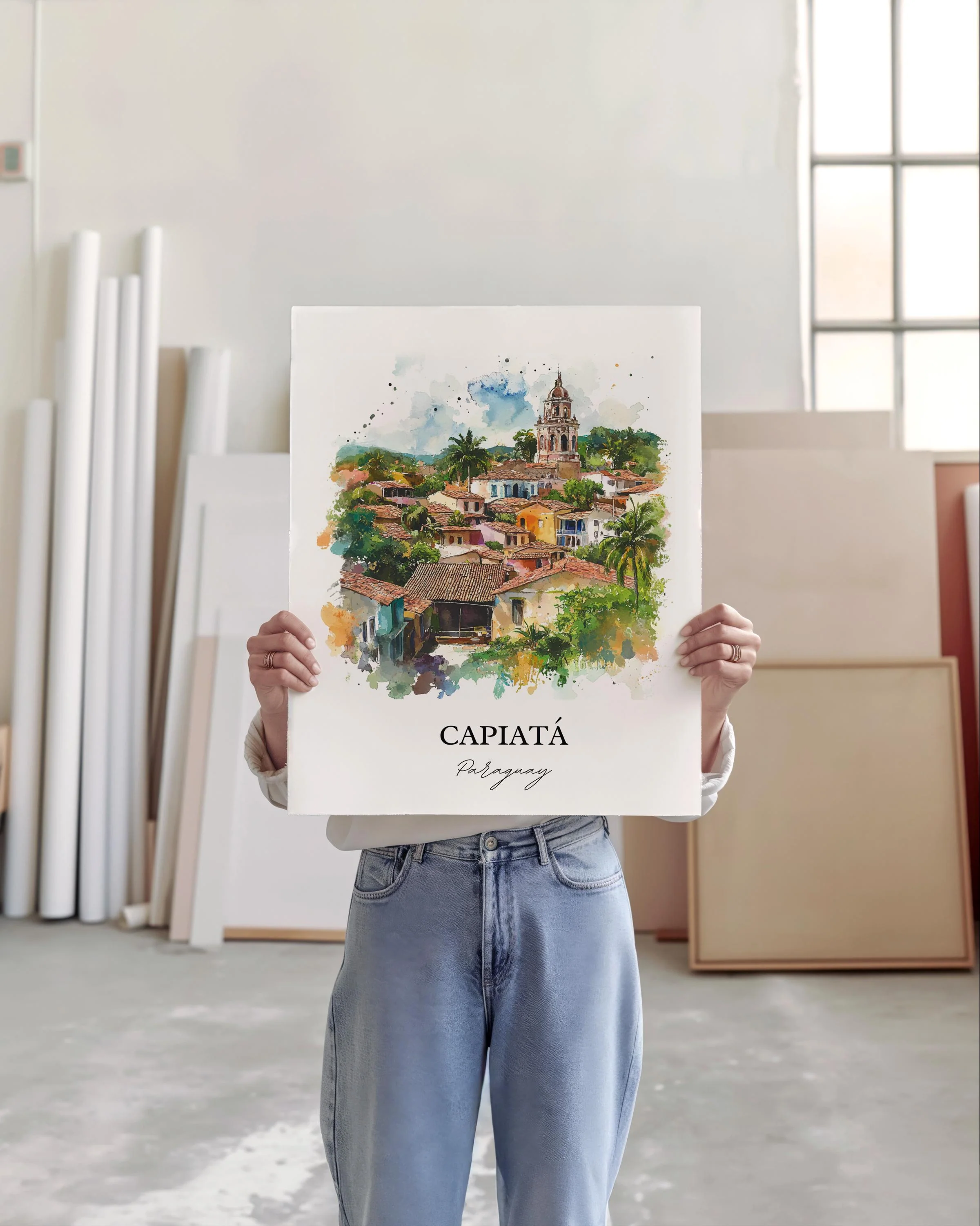 Capiatá, Paraguay – Watercolor Art Print - Image 5