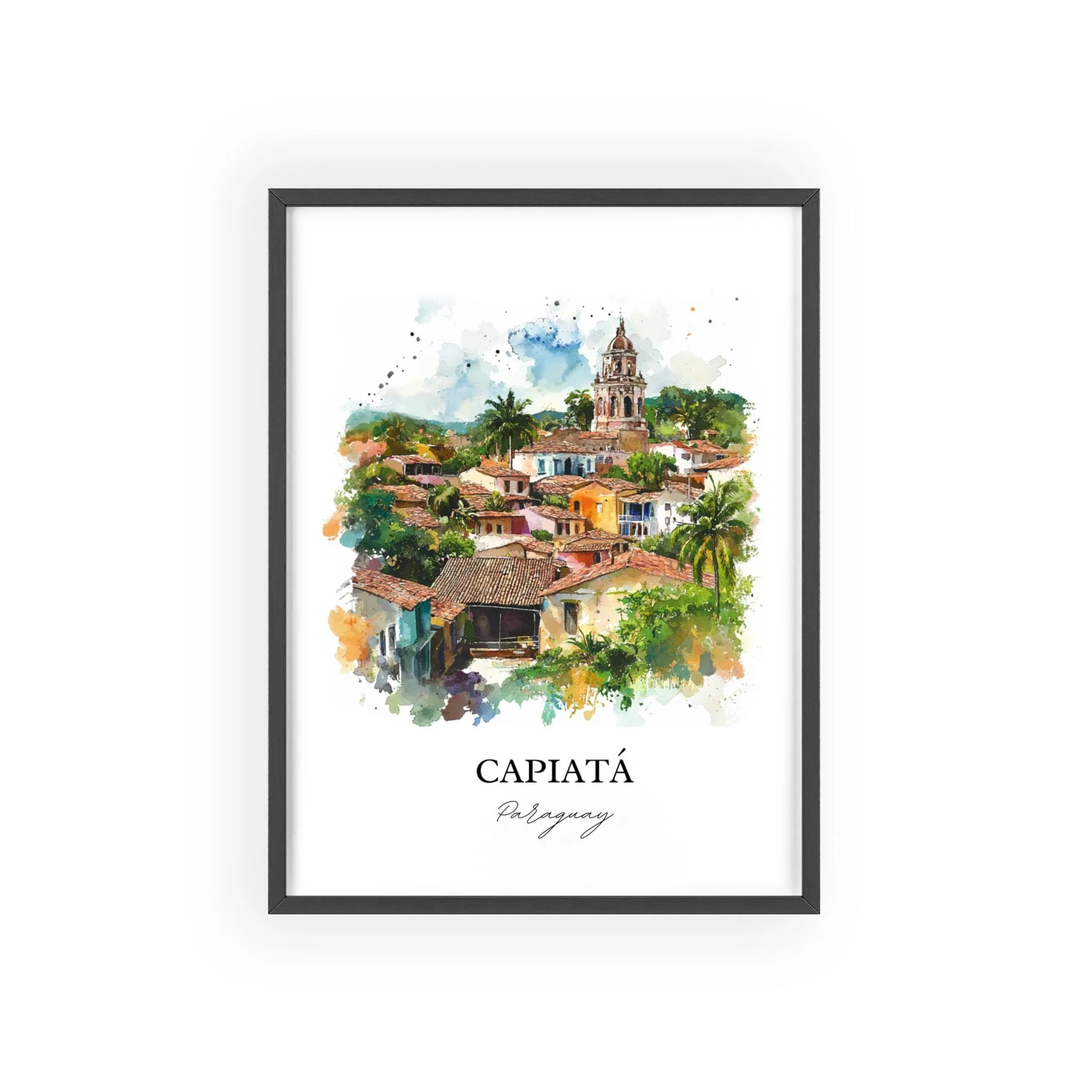 Capiatá, Paraguay – Watercolor Art Print - Image 7