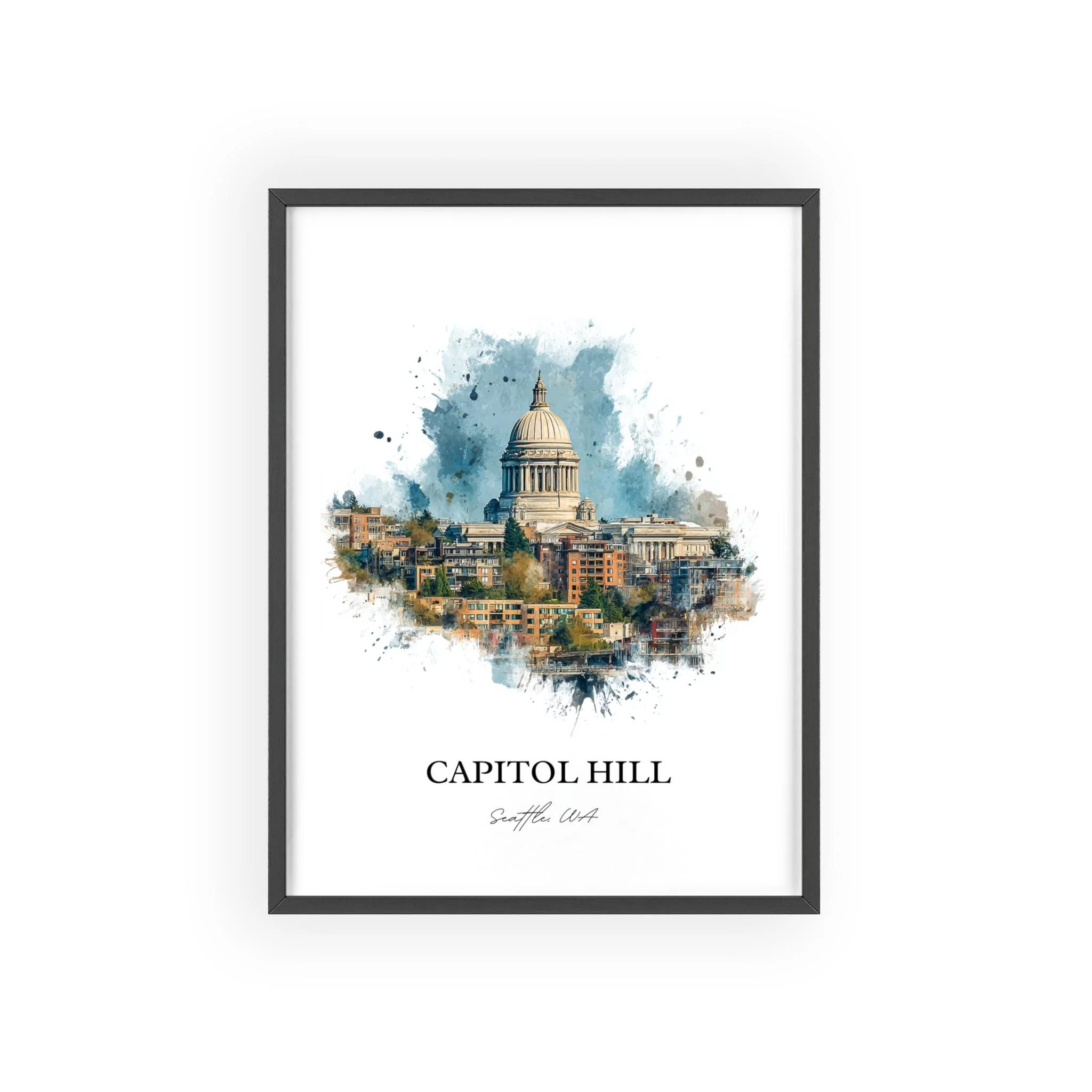 Capitol Hill, Seattle WA – Watercolor Art Print - Image 8