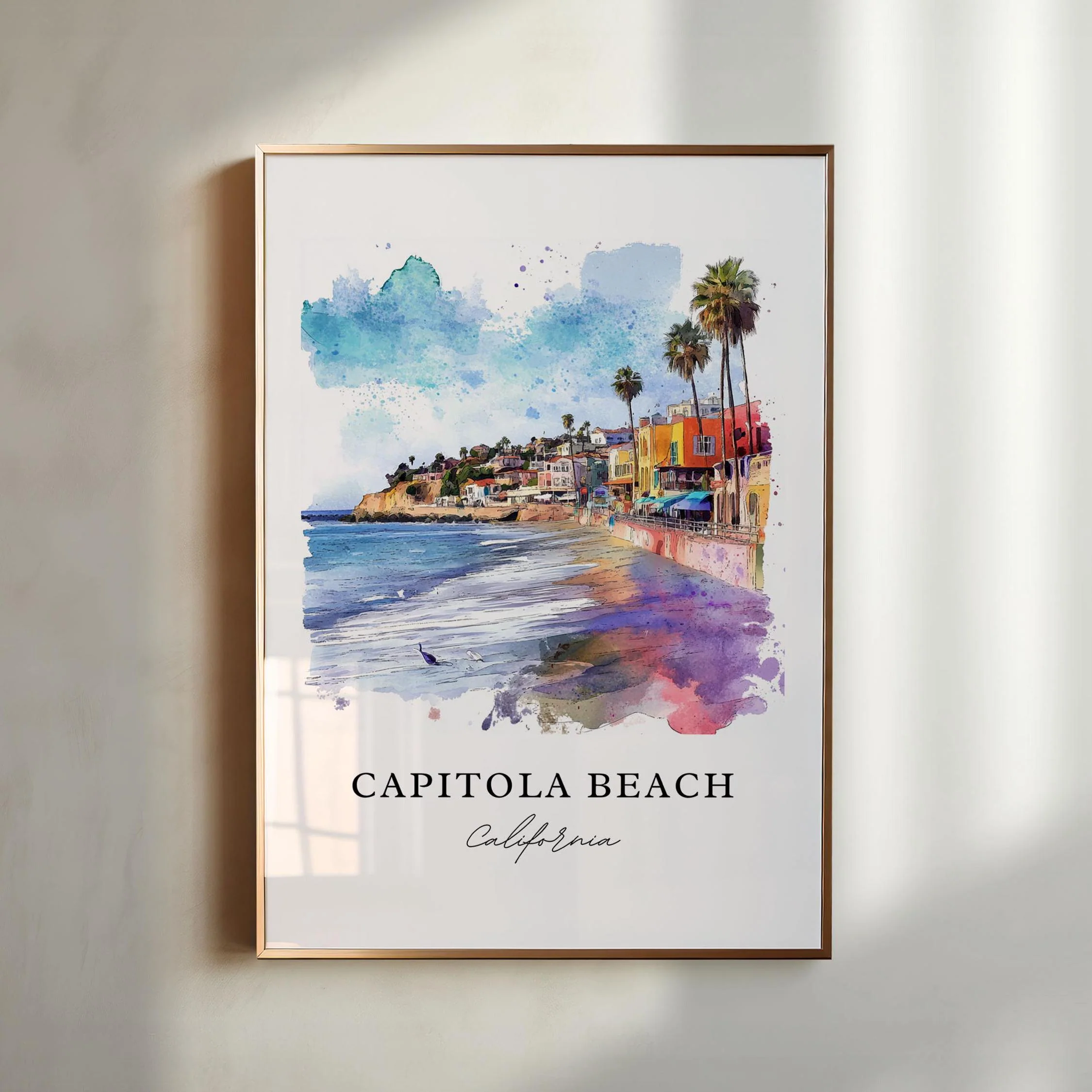 Capitola, California – Watercolor Art Print - Image 3