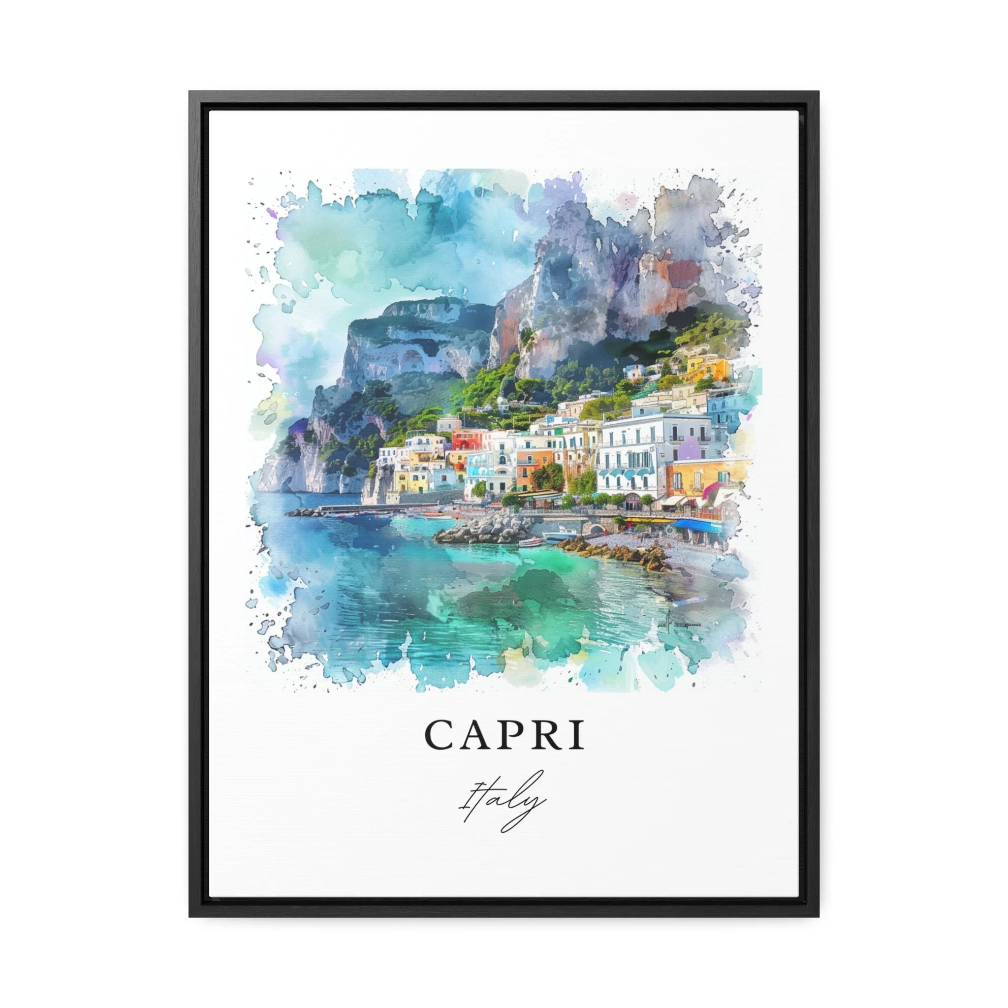 Capri, Italy – Watercolor Art Print of Bay of Naples - Image 6
