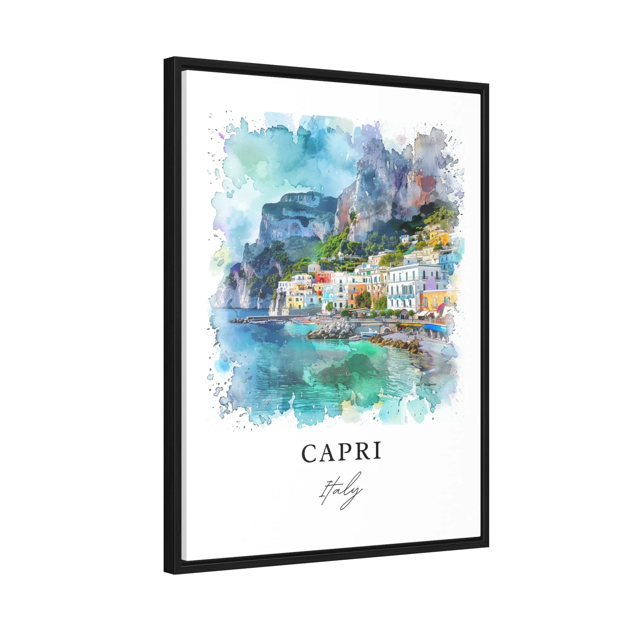 Capri, Italy – Watercolor Art Print of Bay of Naples - Image 7