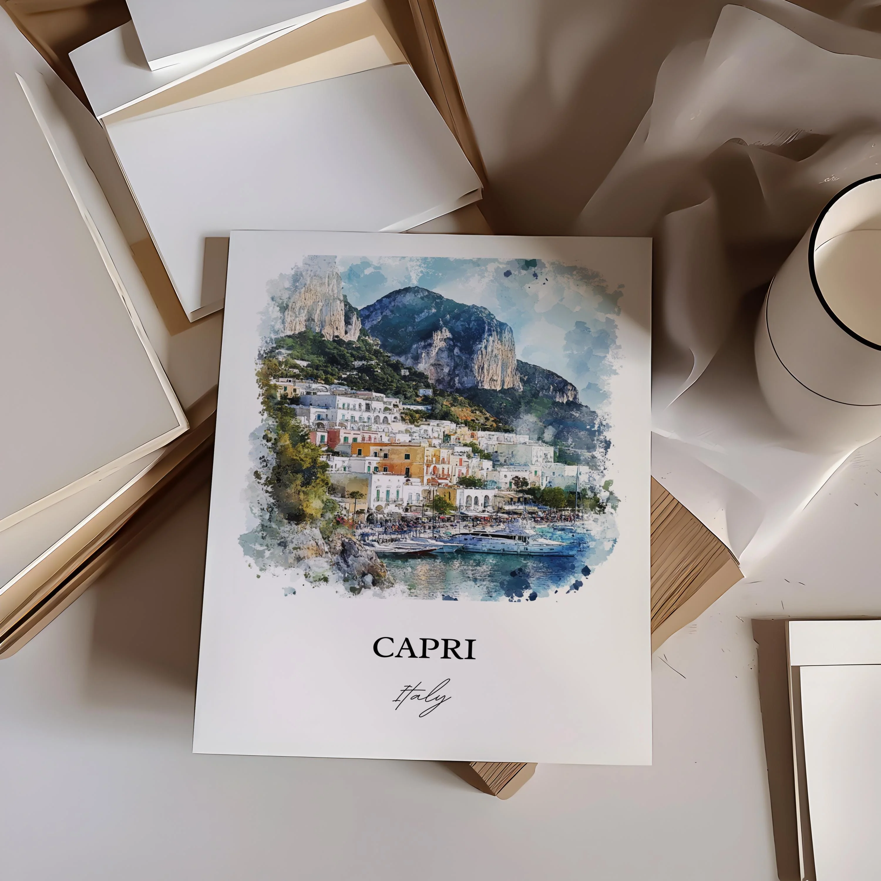 Capri, Italy – Watercolor Art Print - Image 5