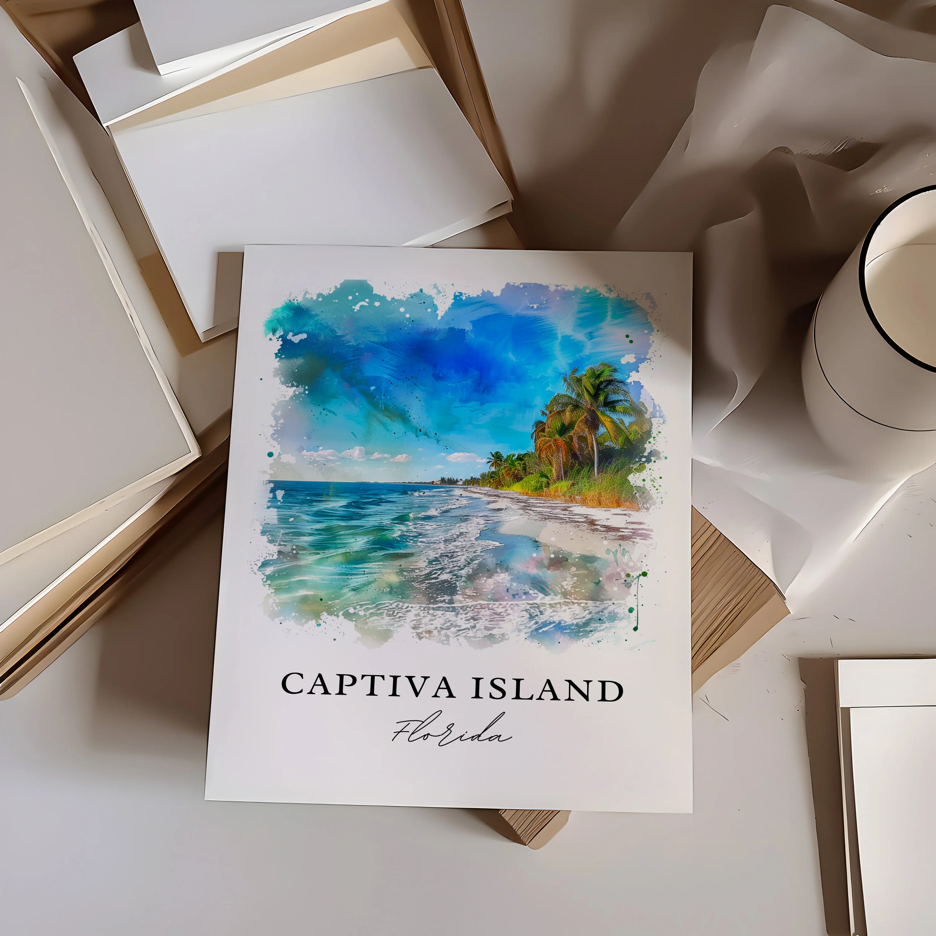 Captiva Island, USA – Watercolor Art Print - Image 2
