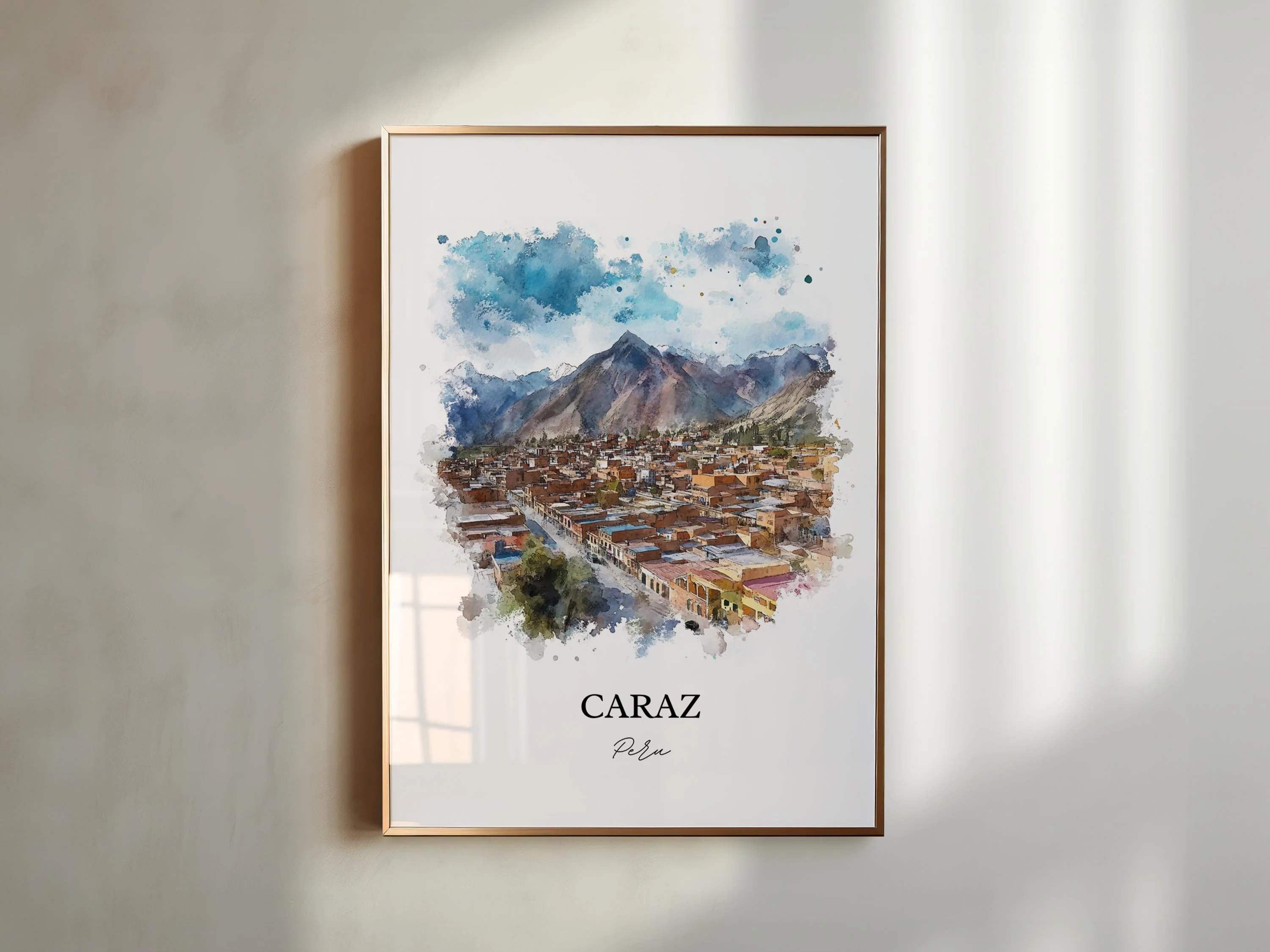 Caraz, Peru – Huaylas Region Watercolor Art Print - Image 3