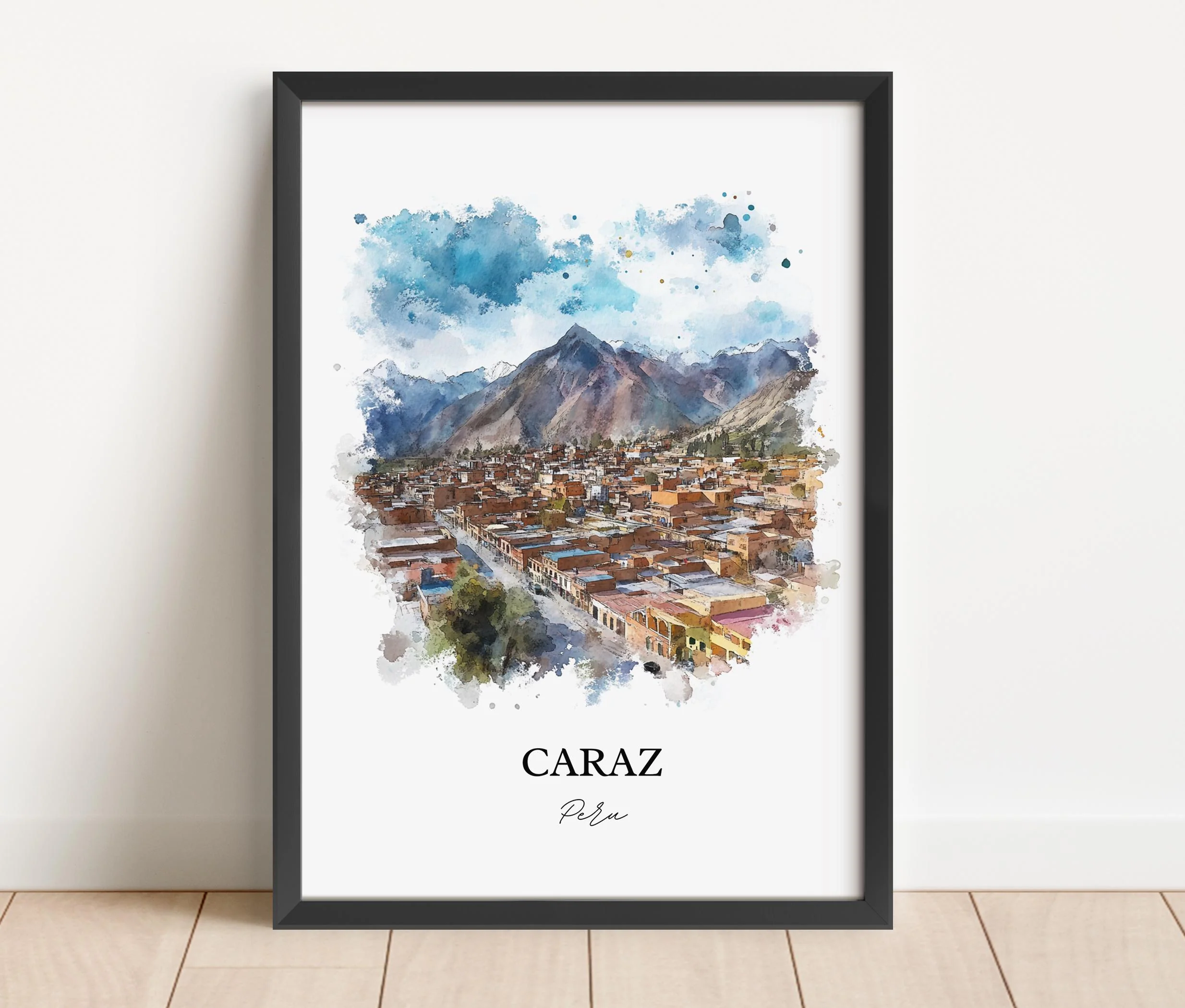 Caraz, Peru – Huaylas Region Watercolor Art Print - Image 6