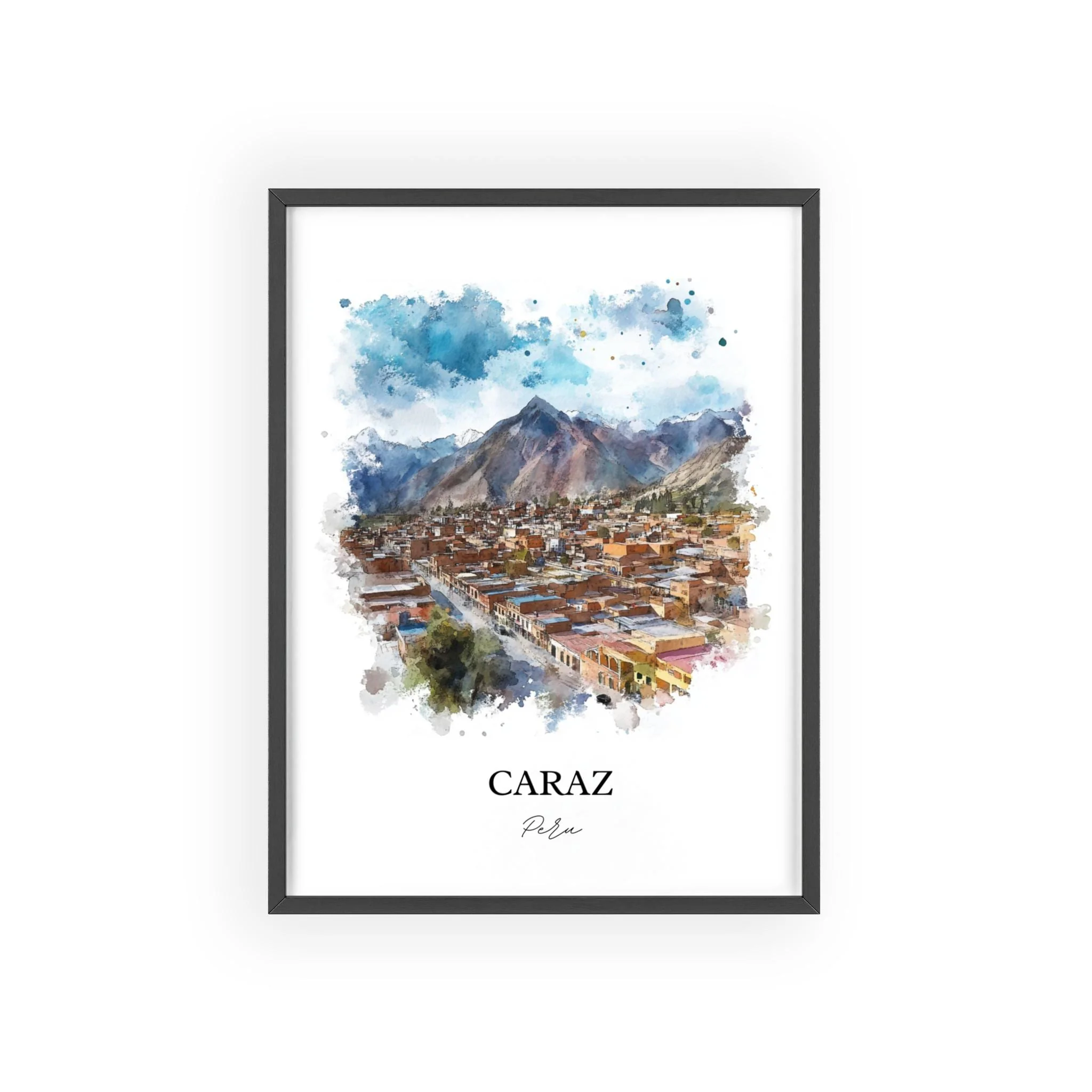 Caraz, Peru – Huaylas Region Watercolor Art Print - Image 7