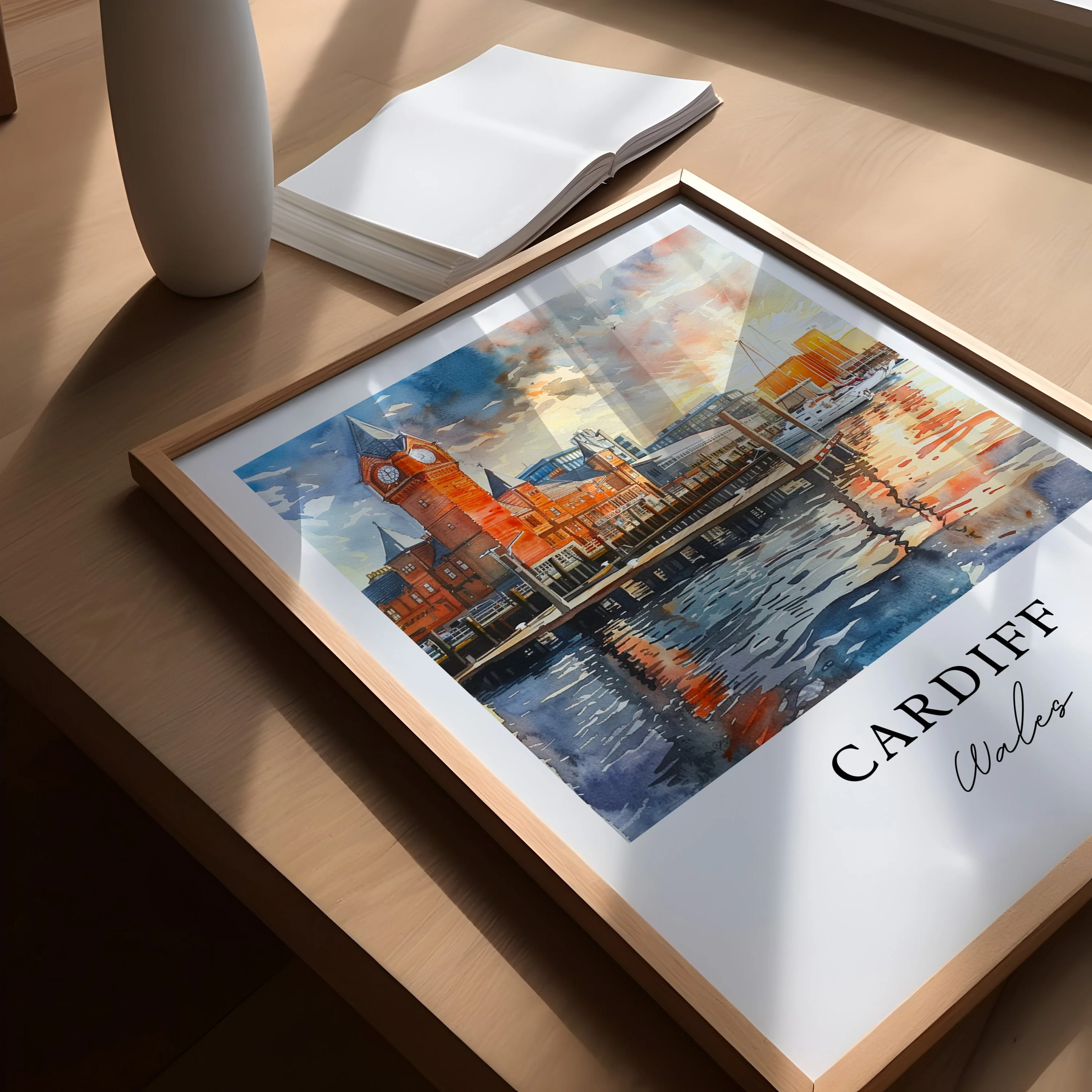 Cardiff, UK – Watercolor Art Print - Image 3