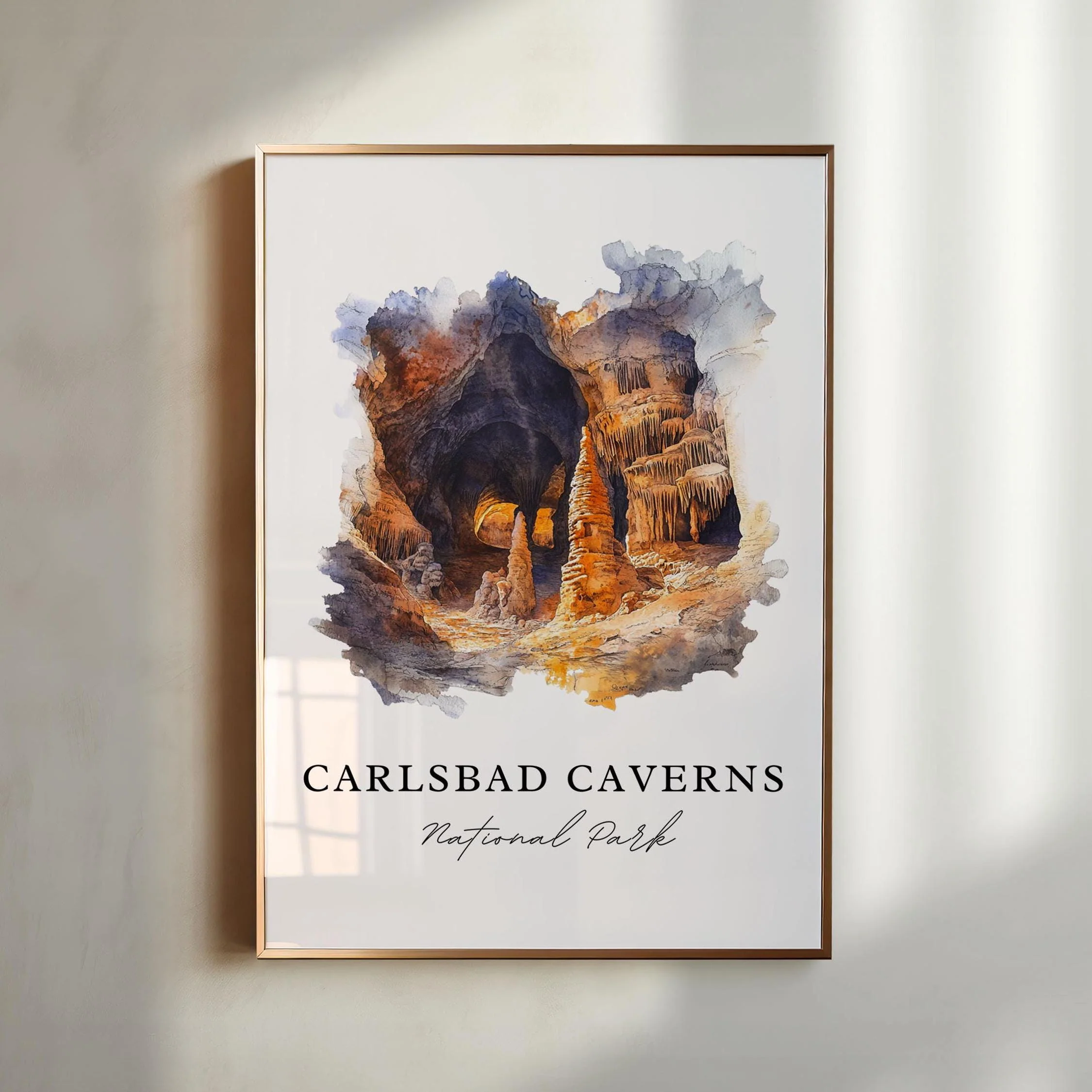 Carlsbad Caverns, USA – Watercolor Art Print