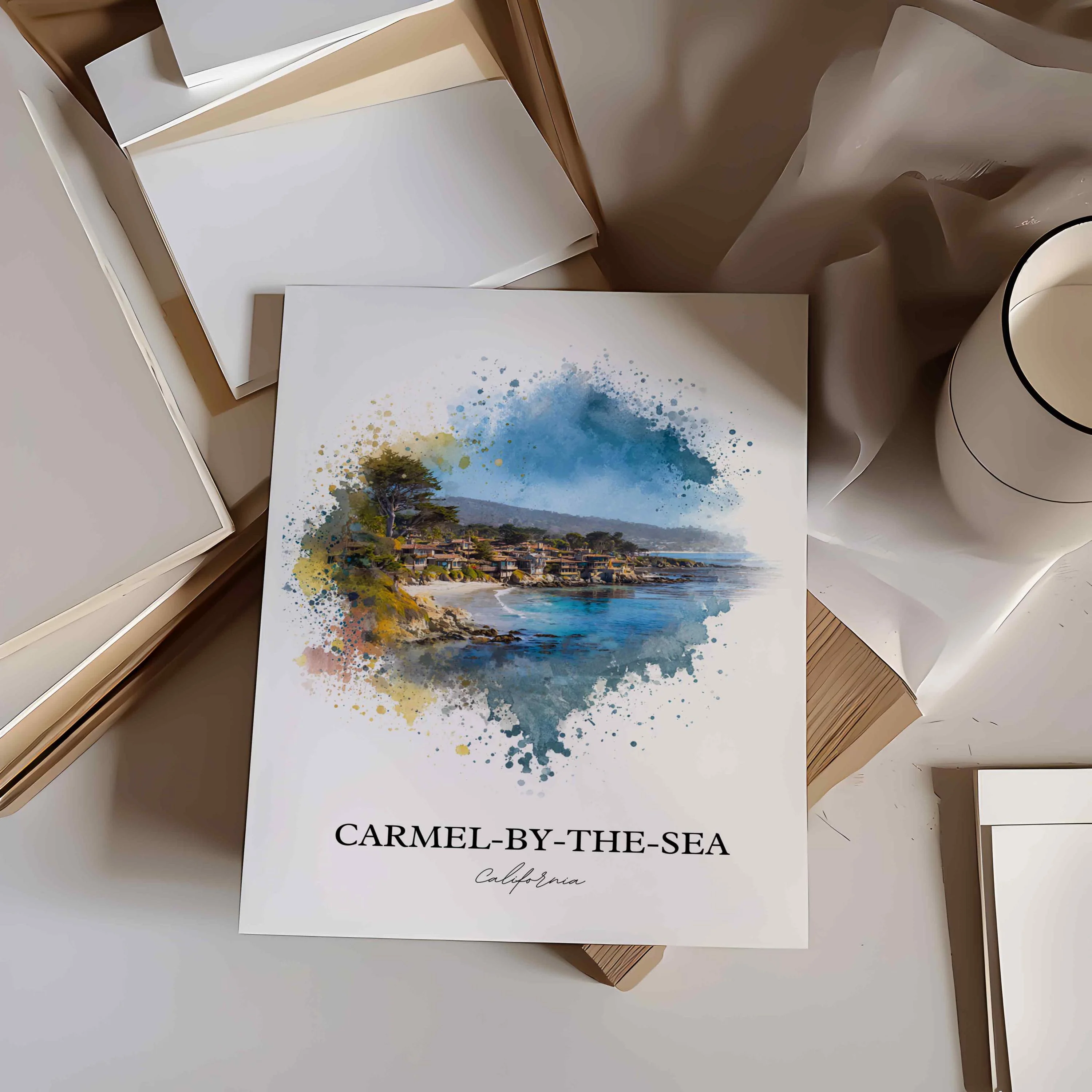 Carmel-by-the-Sea, CA – Watercolor Art Print - Image 8
