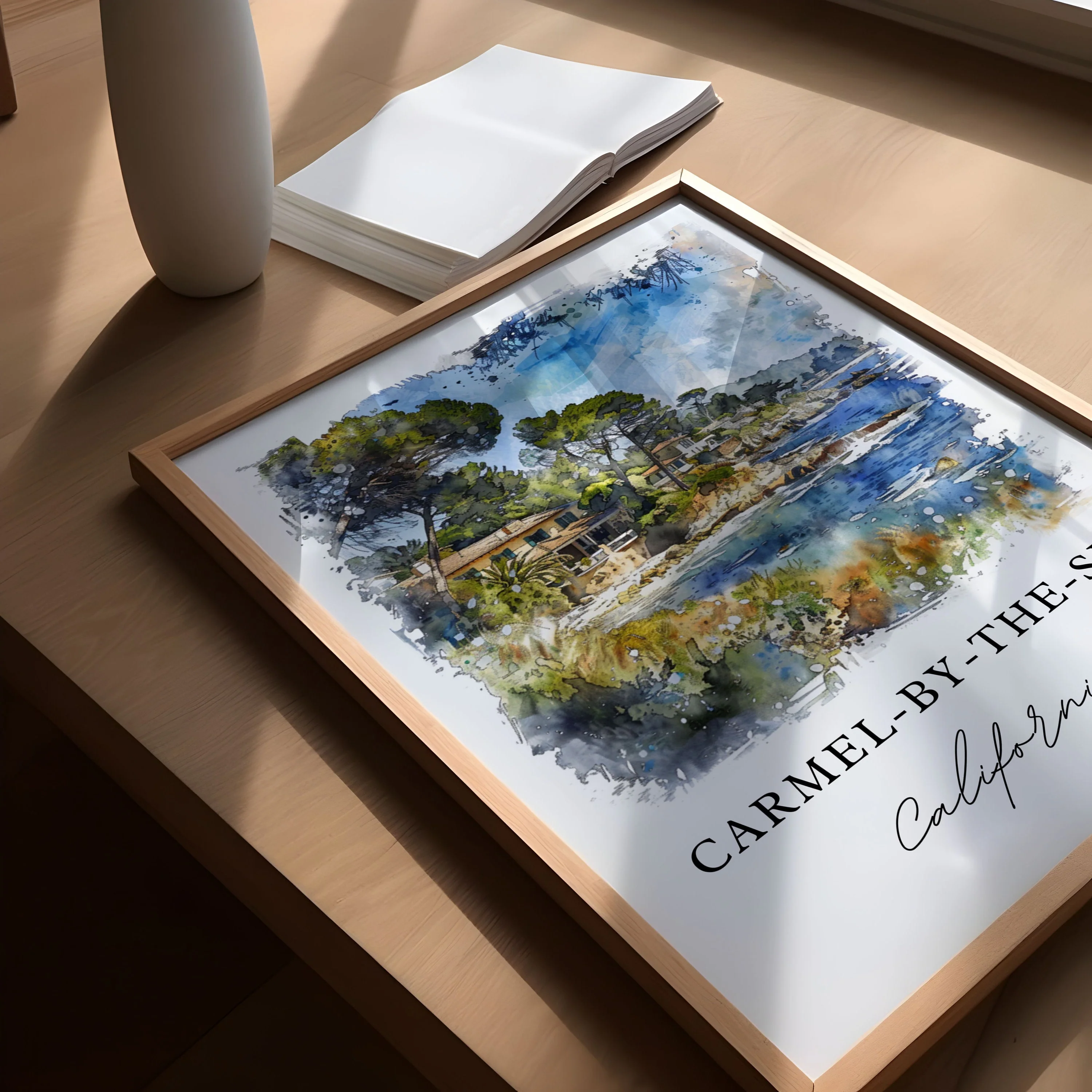Carmel-by-the-Sea, USA – Watercolor Art Print - Image 2