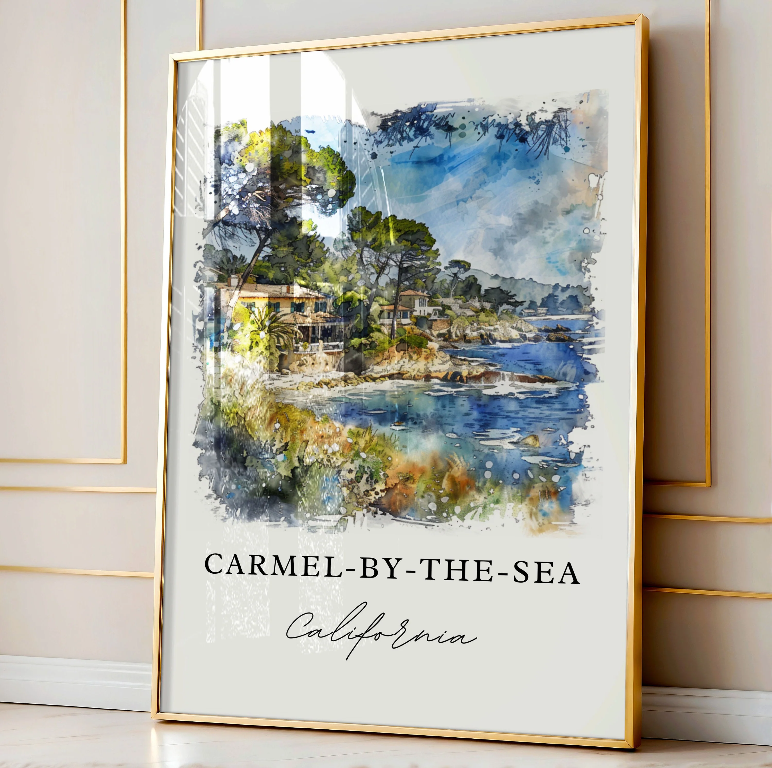 Carmel-by-the-Sea, USA – Watercolor Art Print - Image 4