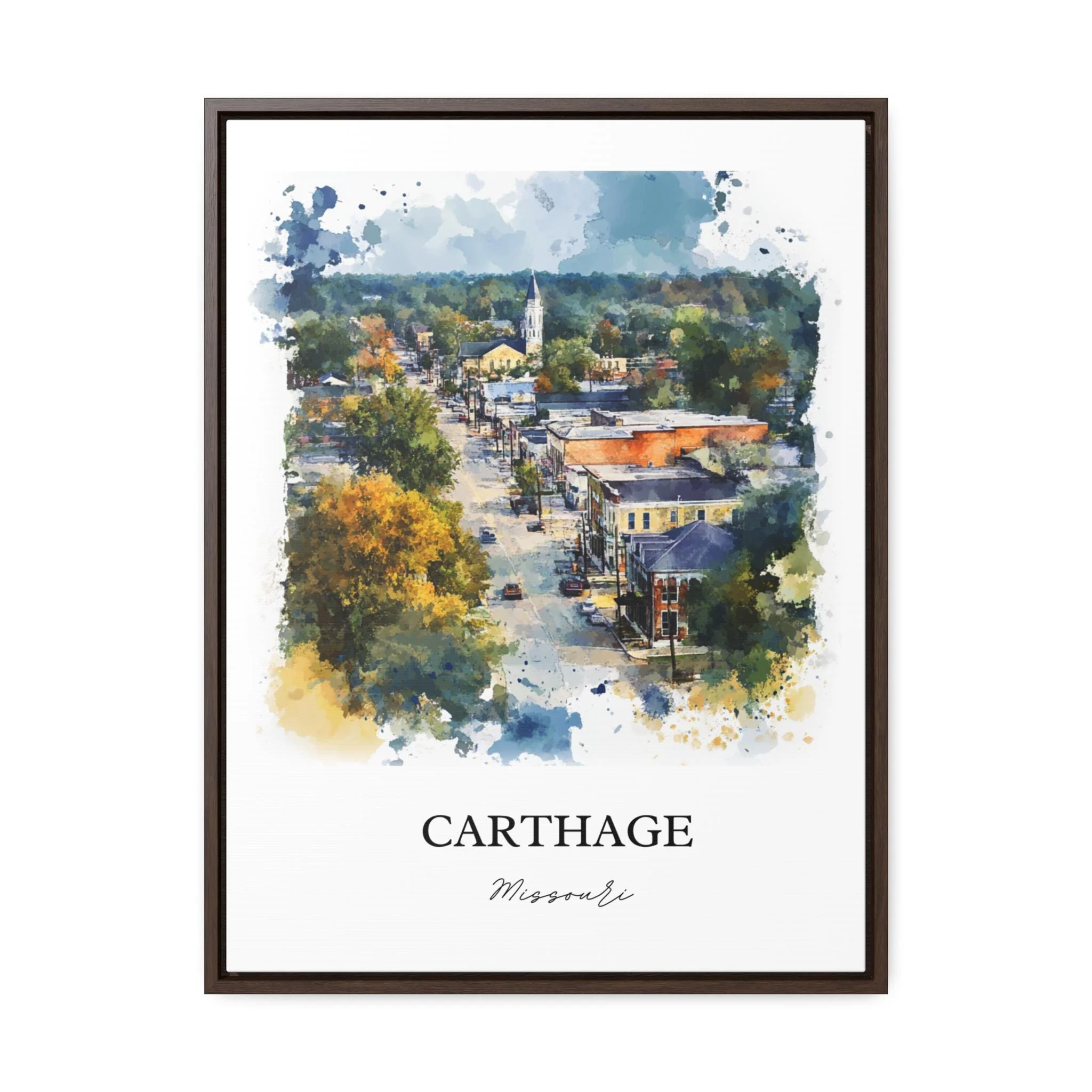 Carthage, Missouri, USA – Watercolor Art Print - Image 7