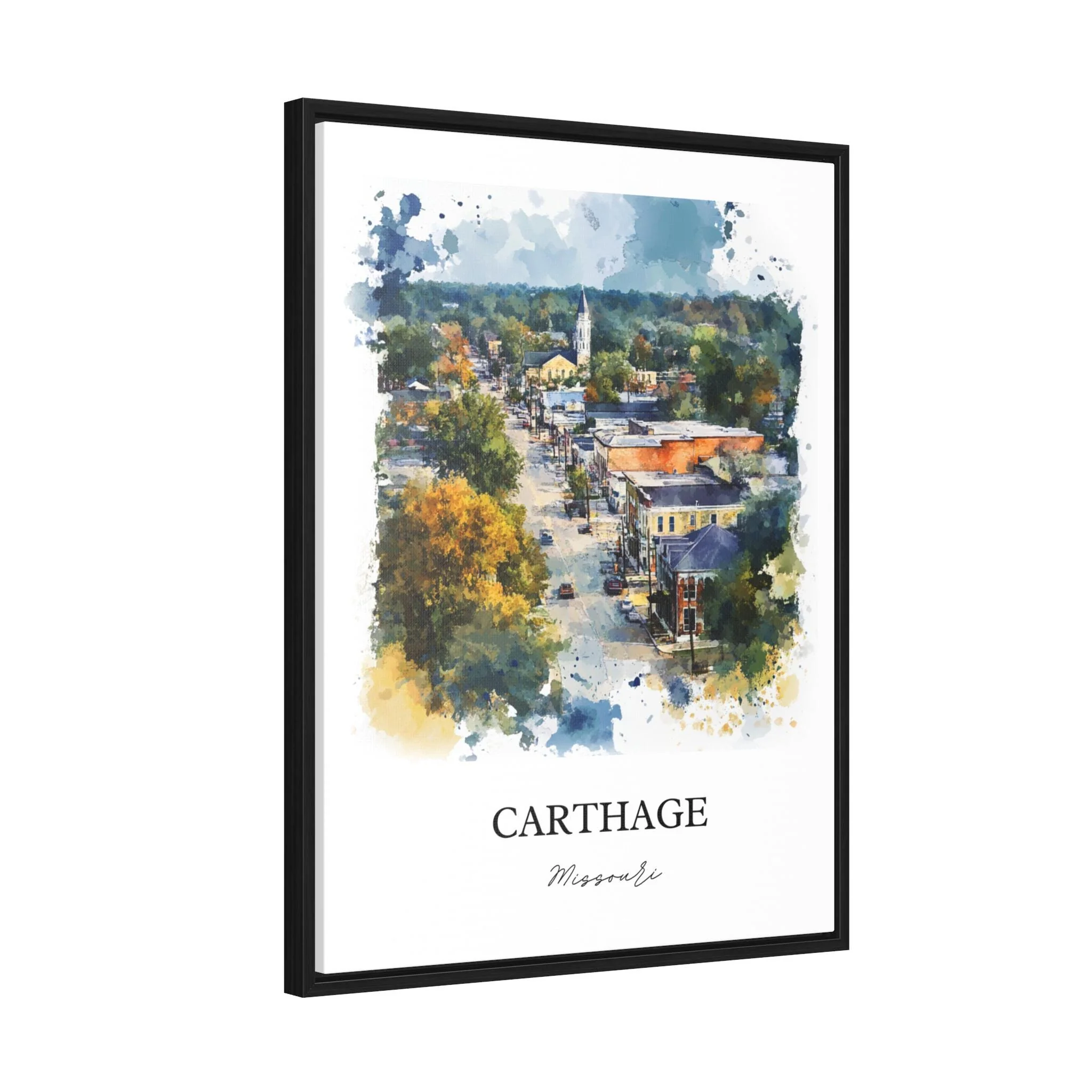 Carthage, Missouri, USA – Watercolor Art Print - Image 8