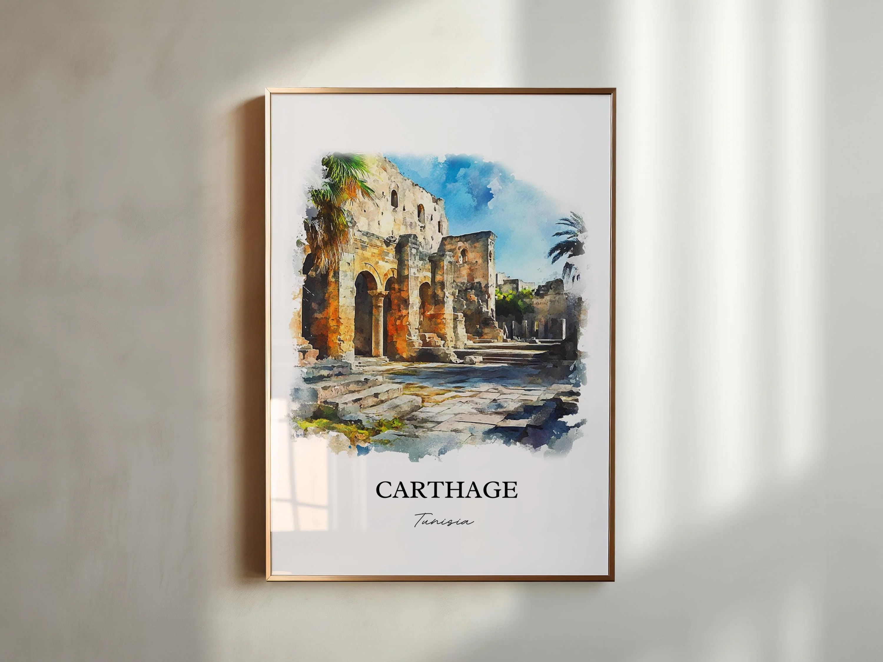 Carthage, Tunisia – Watercolor Art Print - Image 3