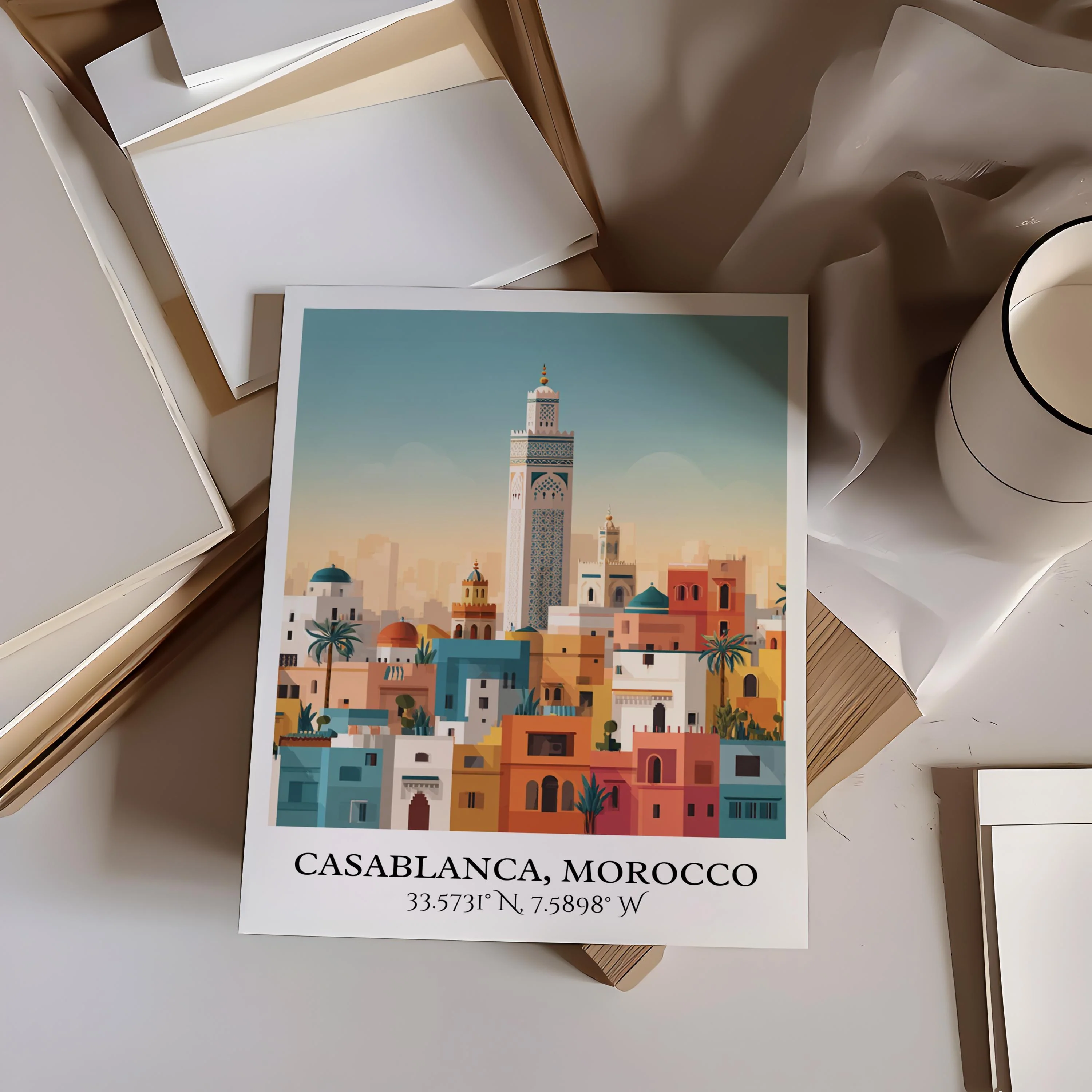 Casablanca, Morocco – Watercolor Art Print - Image 5