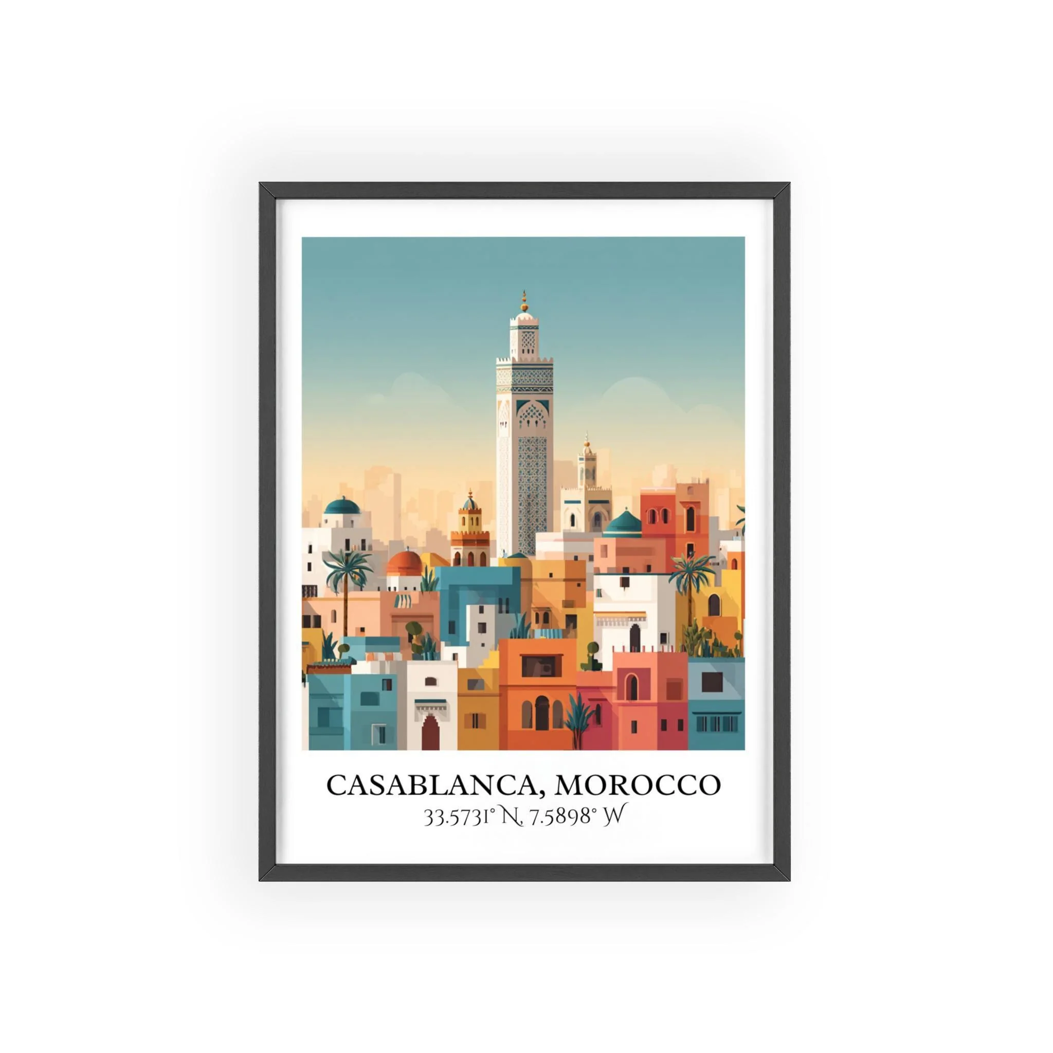 Casablanca, Morocco – Watercolor Art Print - Image 7