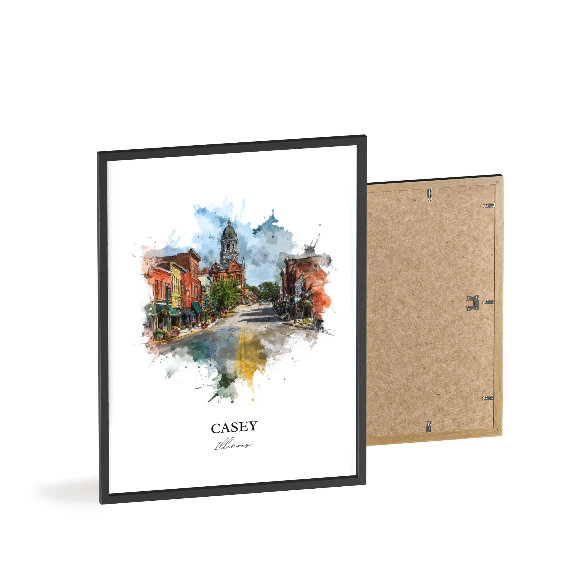 Casey, Illinois – Watercolor Art Print - Image 11