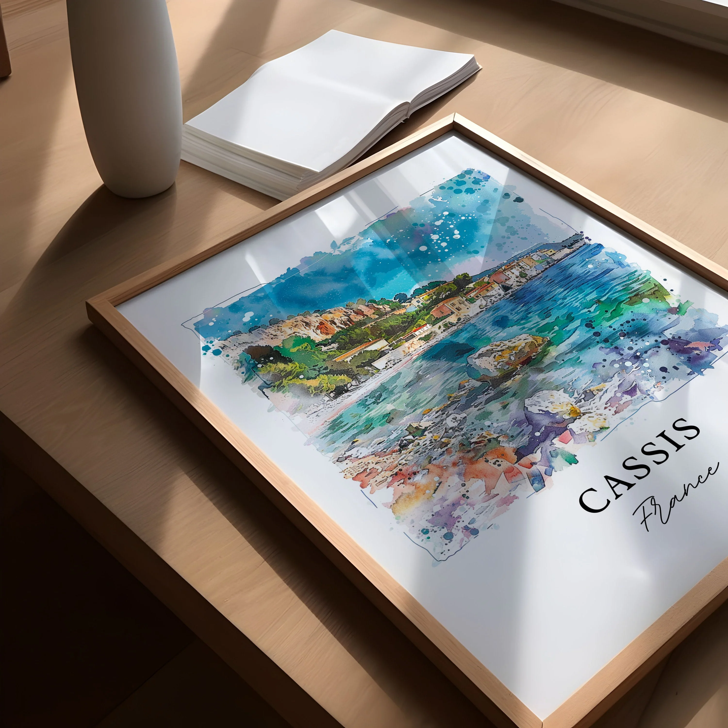 Cassis, France – Watercolor Art Print - Image 3