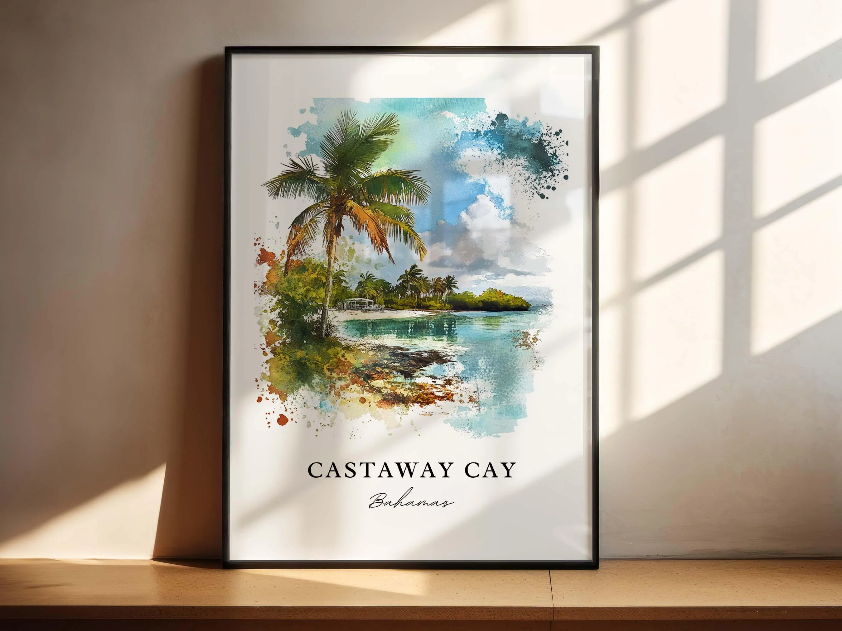 Castaway Cay, Bahamas – Watercolor Art Print - Image 3