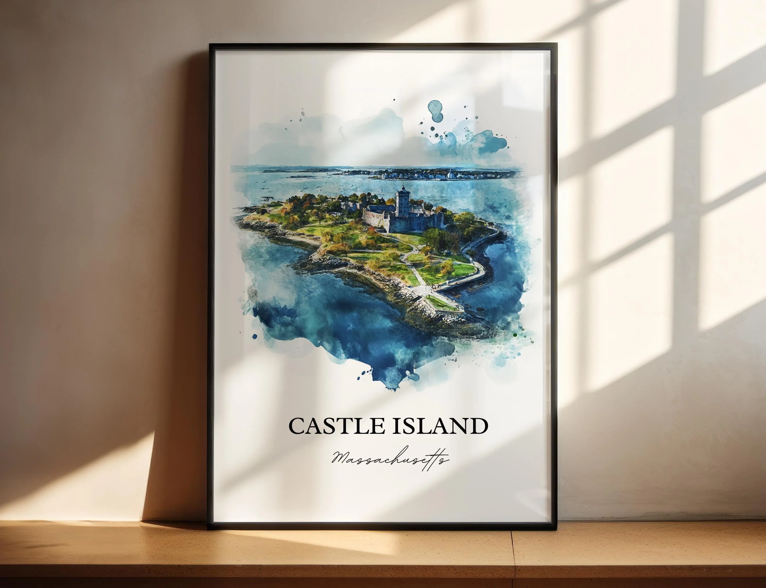 Castle Island, Massachusetts, Massachusetts – Watercolor Art Print - Image 4