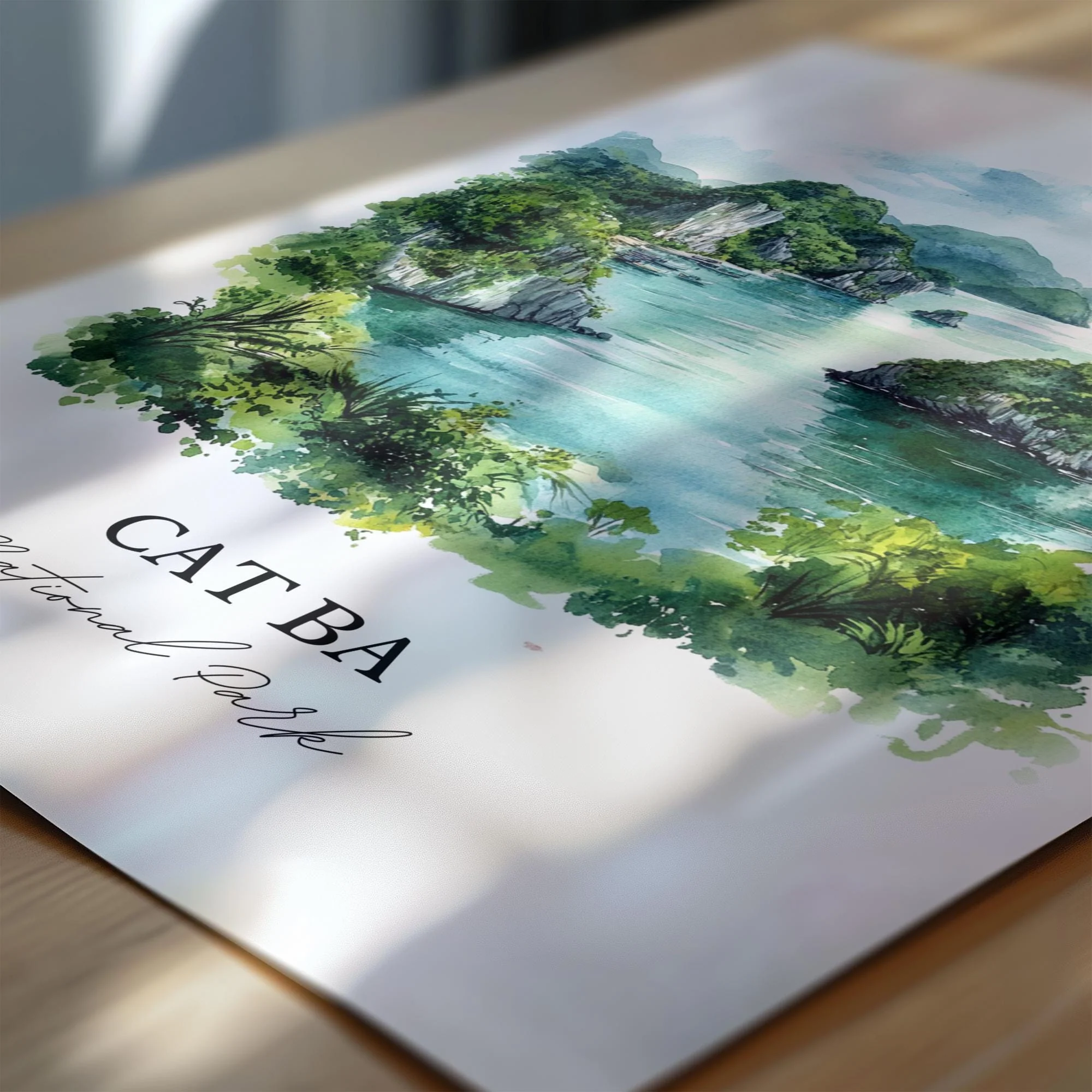 Cat Ba National Park, Vietnam – Watercolor Art Print - Image 2