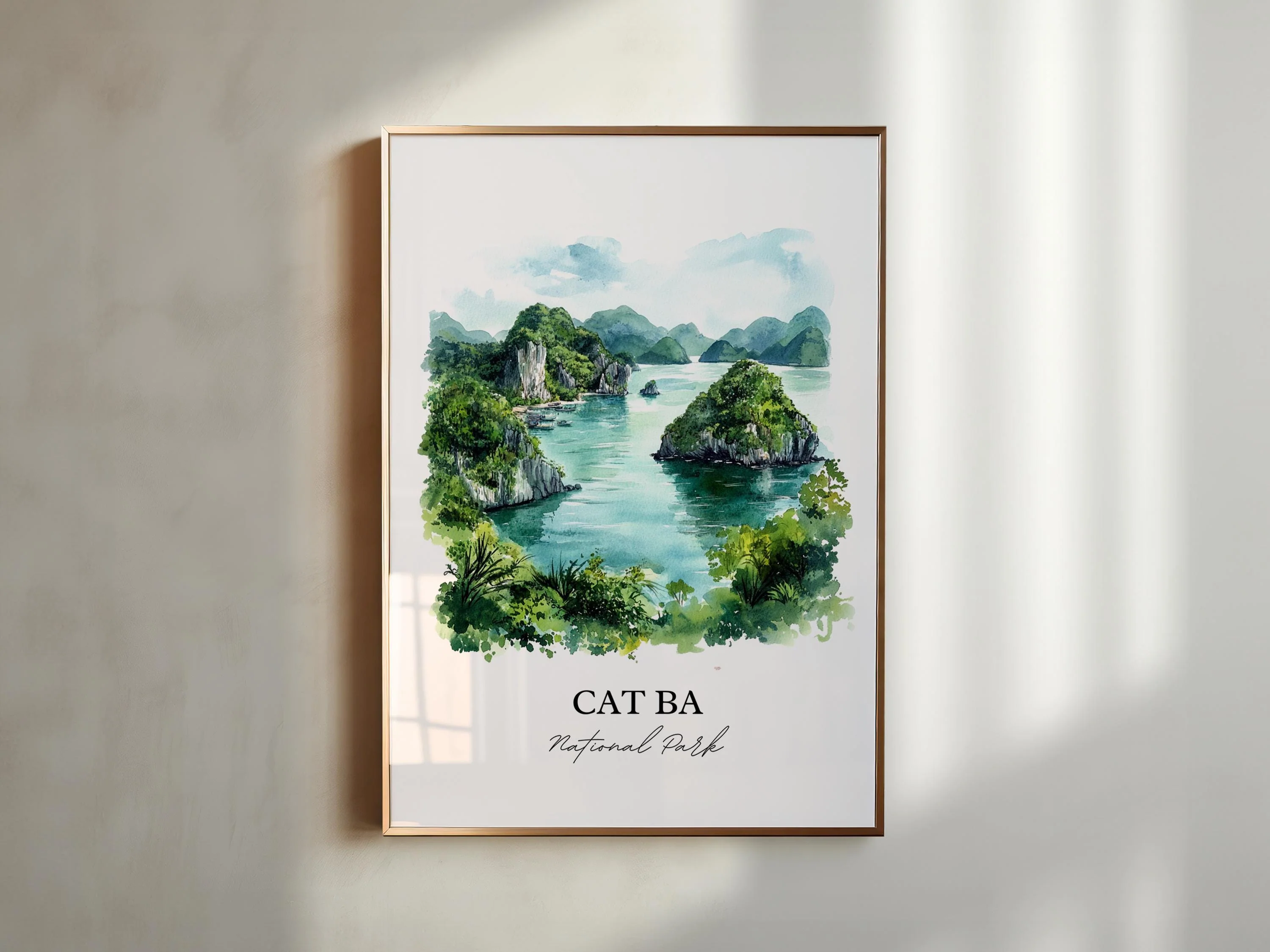 Cat Ba National Park, Vietnam – Watercolor Art Print - Image 3
