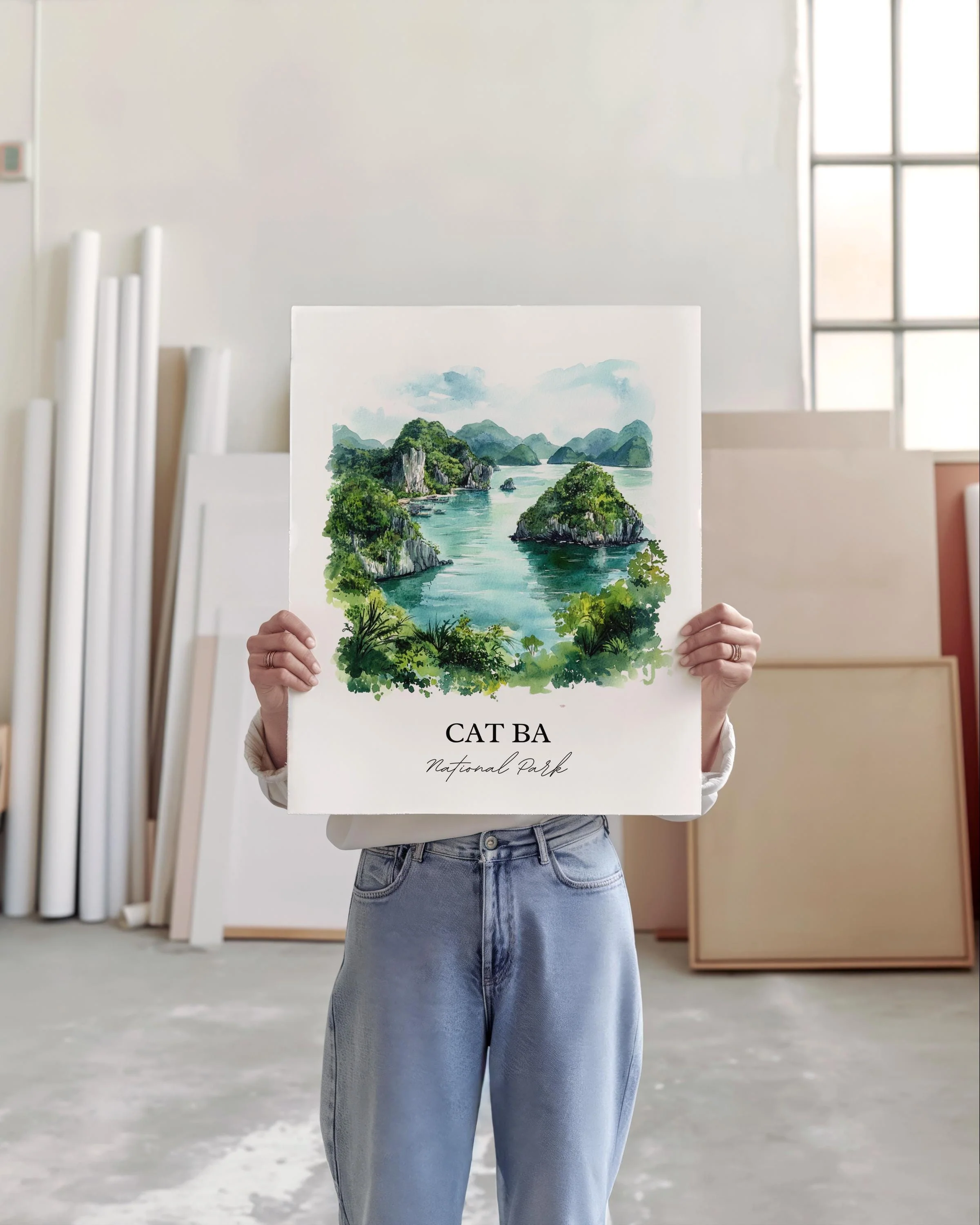 Cat Ba National Park, Vietnam – Watercolor Art Print - Image 4