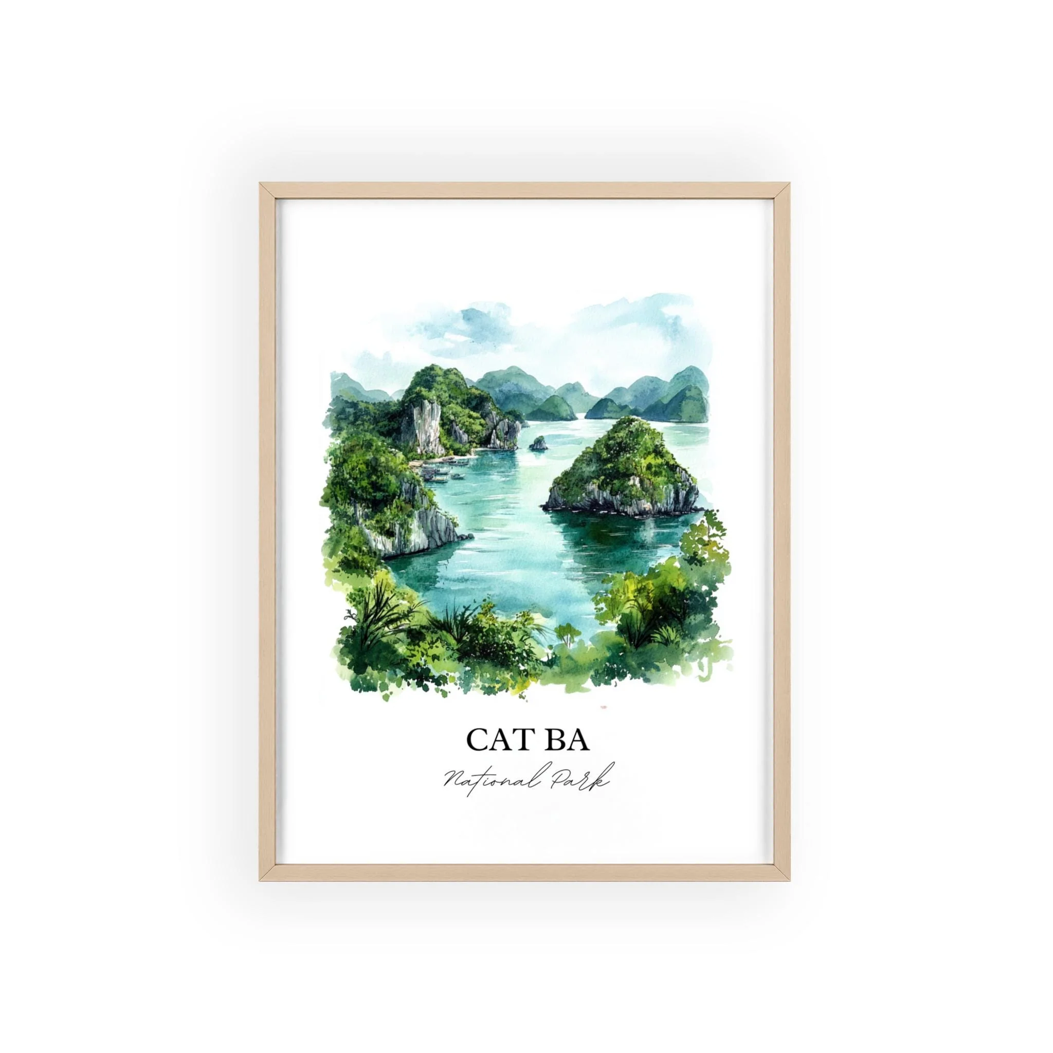 Cat Ba National Park, Vietnam – Watercolor Art Print - Image 7