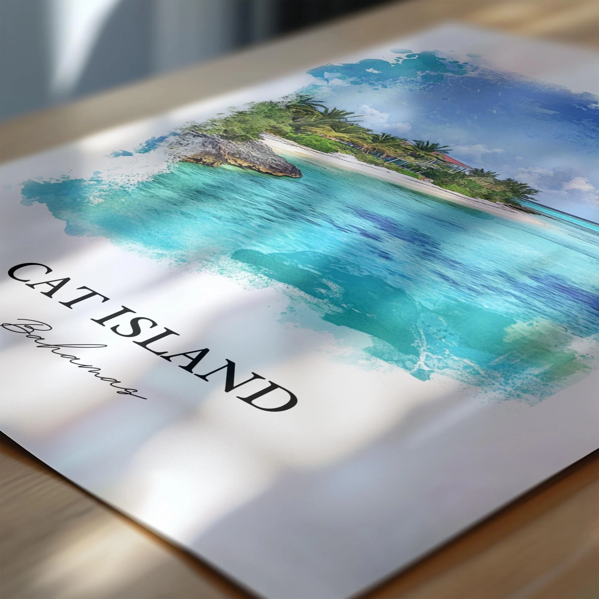 Cat Island, Bahamas – Watercolor Art Print - Image 2