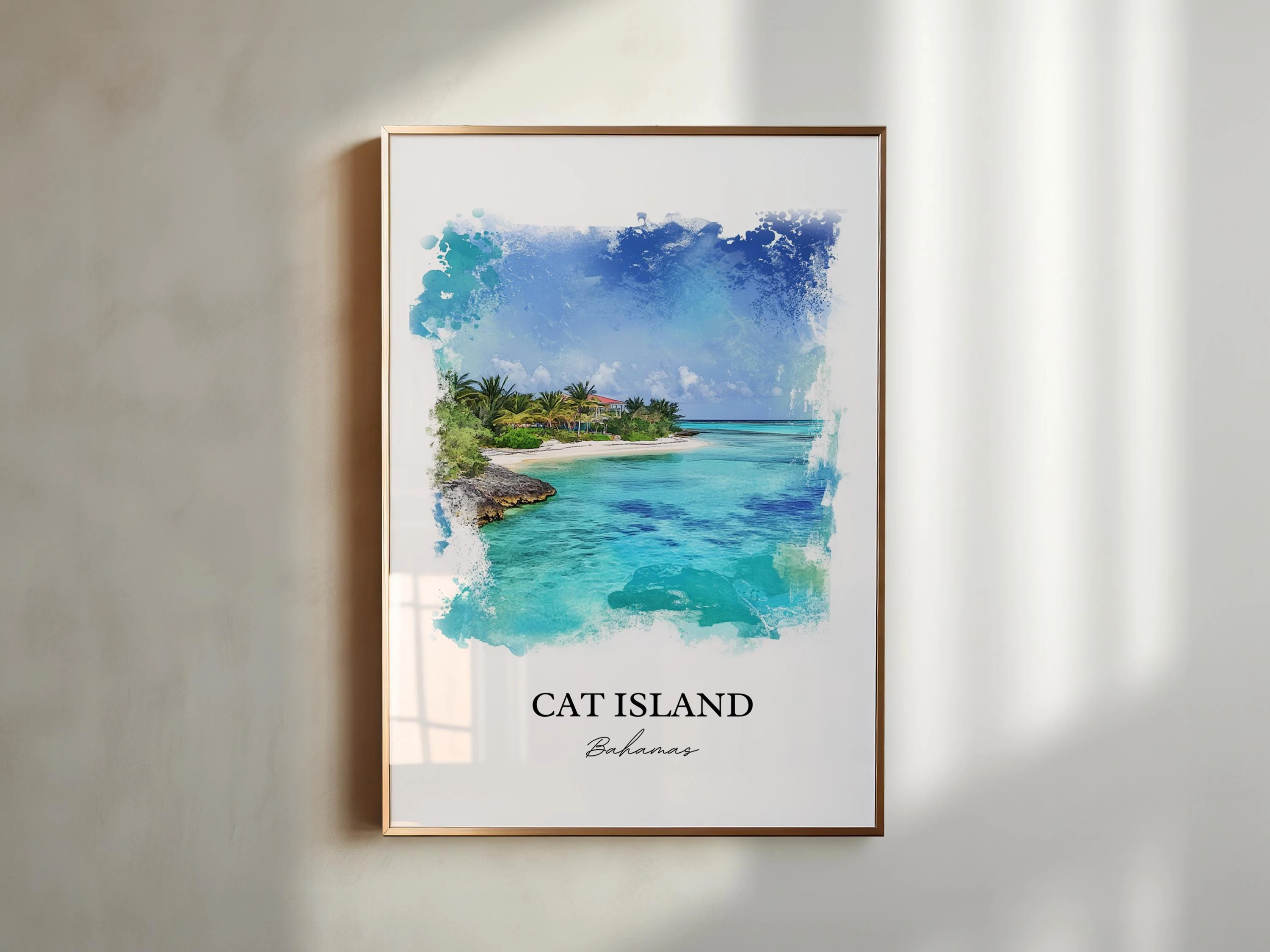 Cat Island, Bahamas – Watercolor Art Print - Image 3