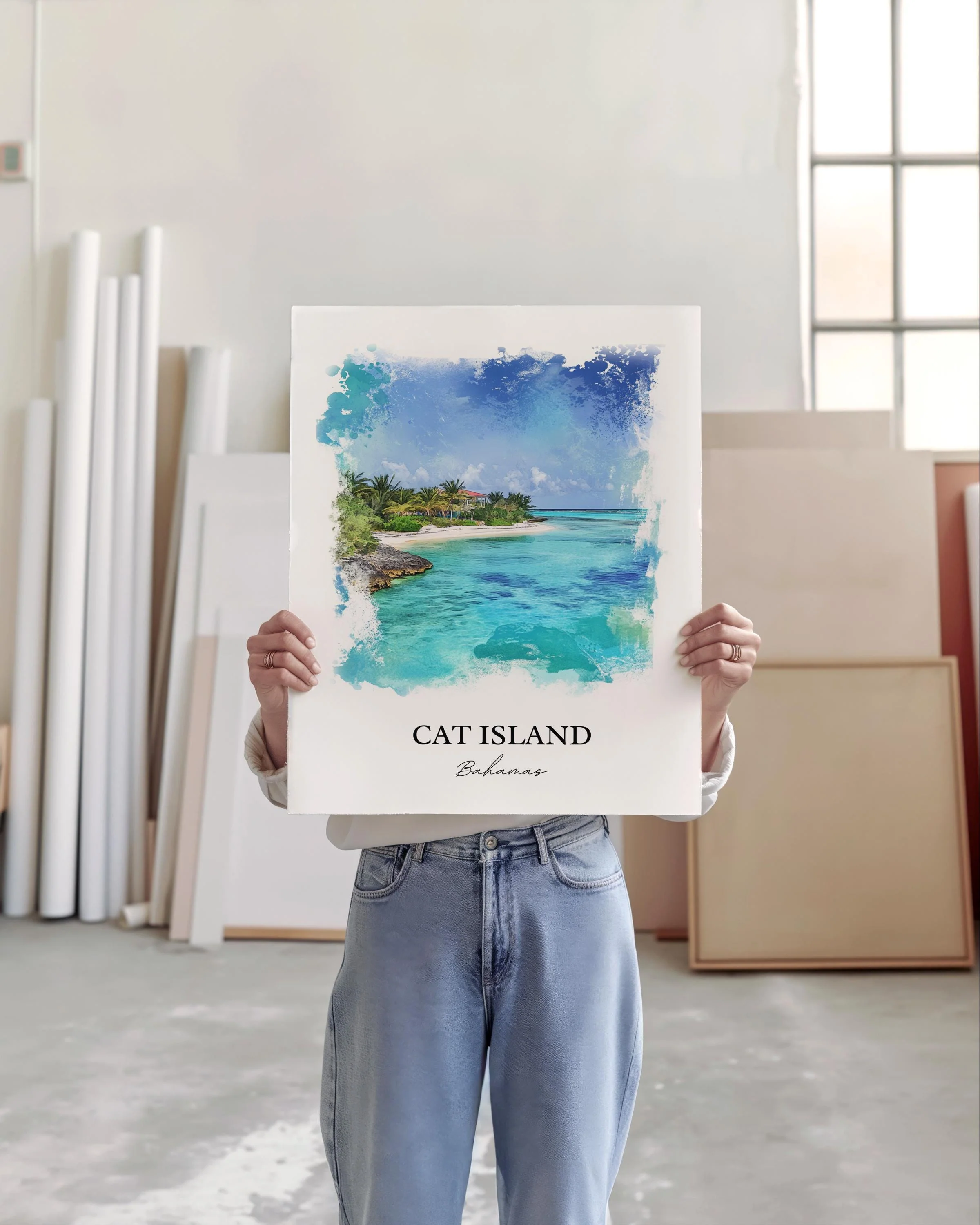 Cat Island, Bahamas – Watercolor Art Print - Image 4