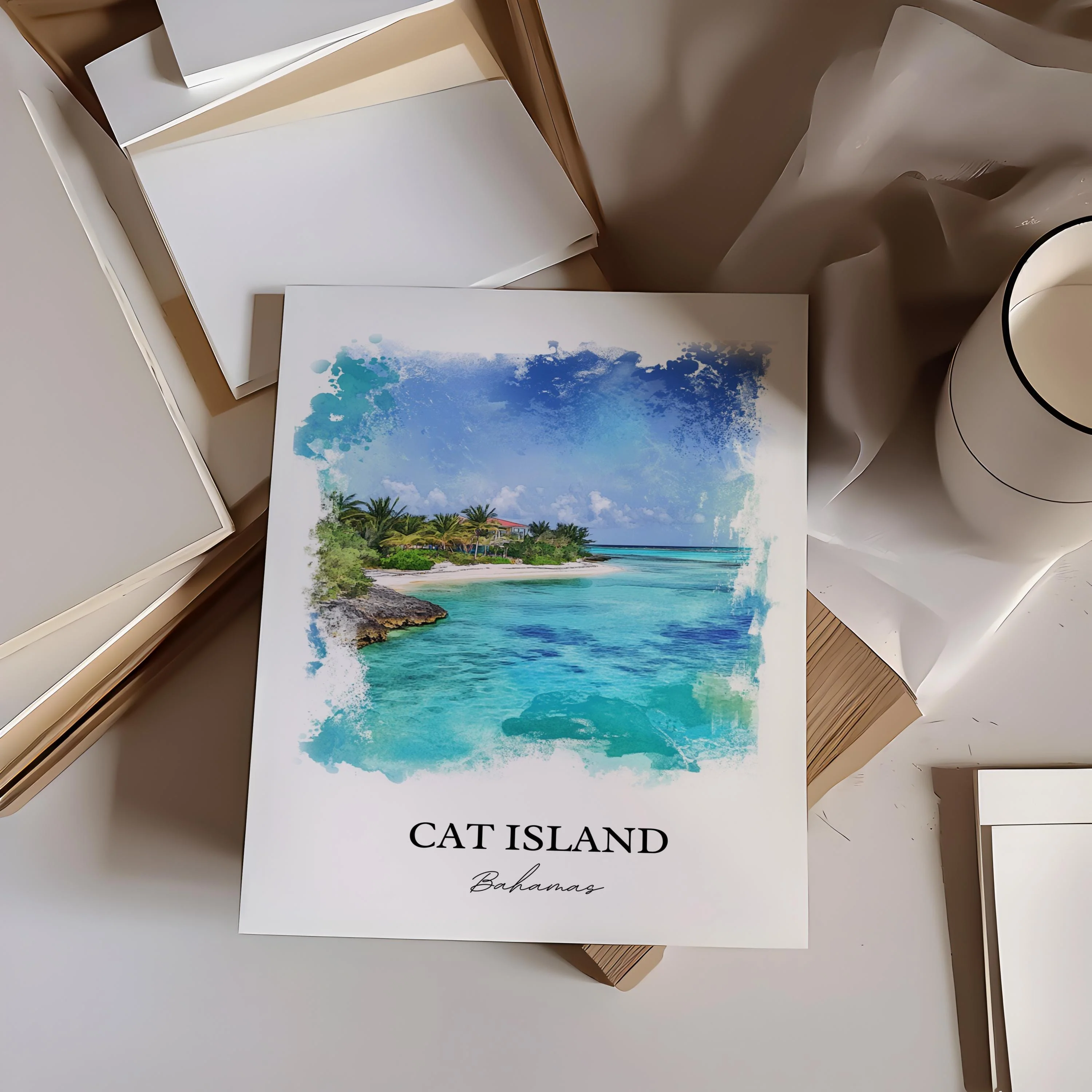 Cat Island, Bahamas – Watercolor Art Print - Image 5