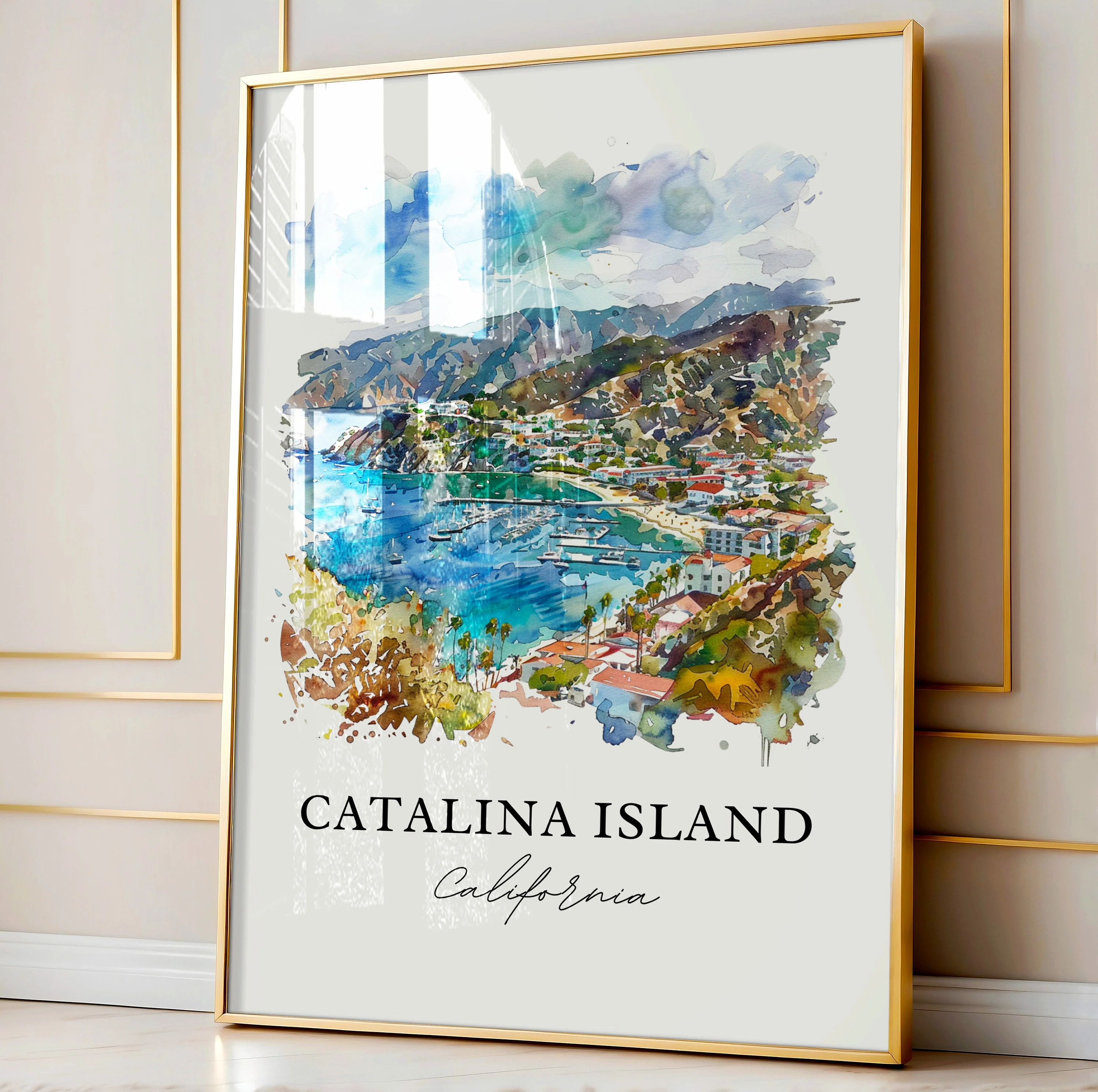 Catalina Island, USA – Watercolor Art Print - Image 4