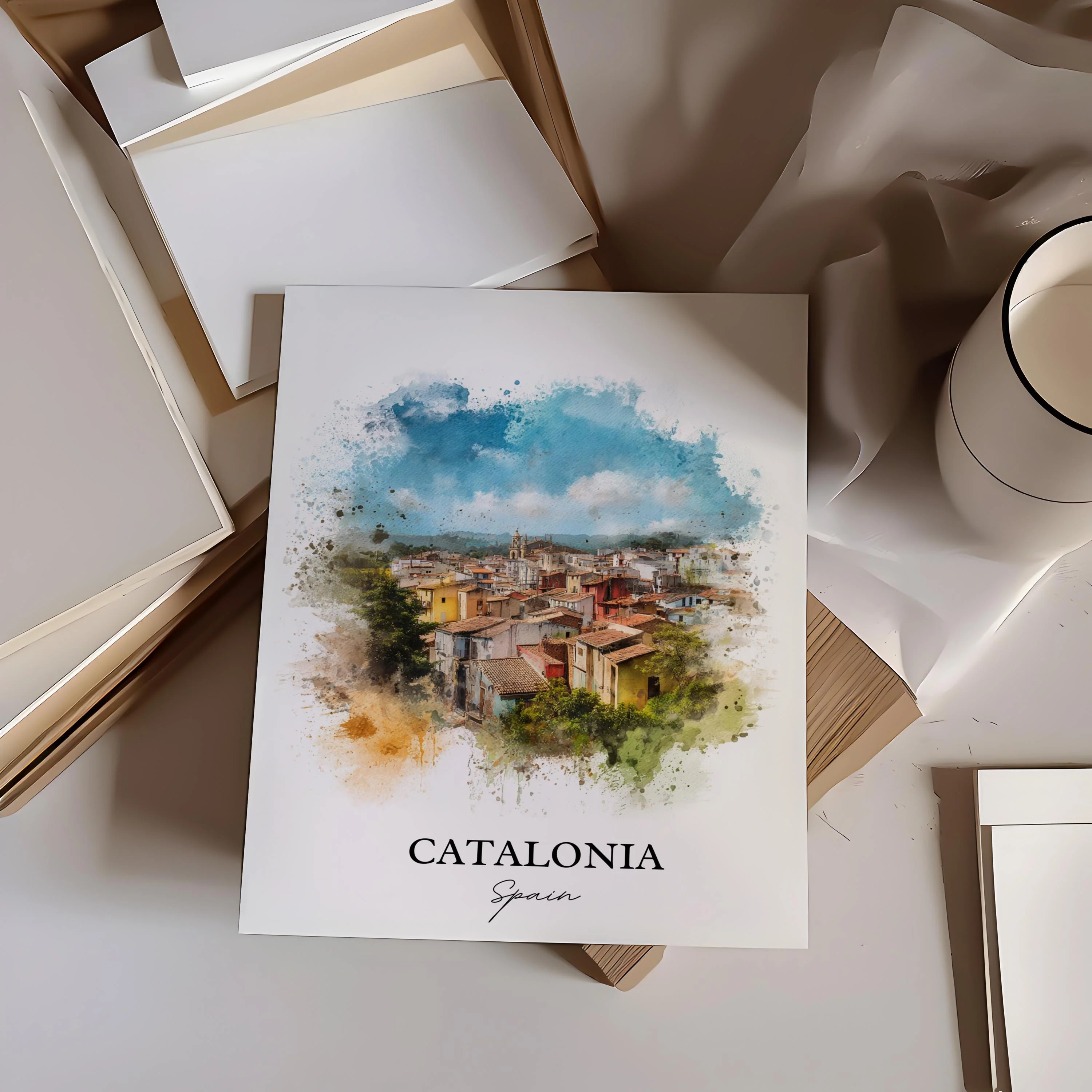 Catalonia, Spain – Watercolor Art Print - Image 3