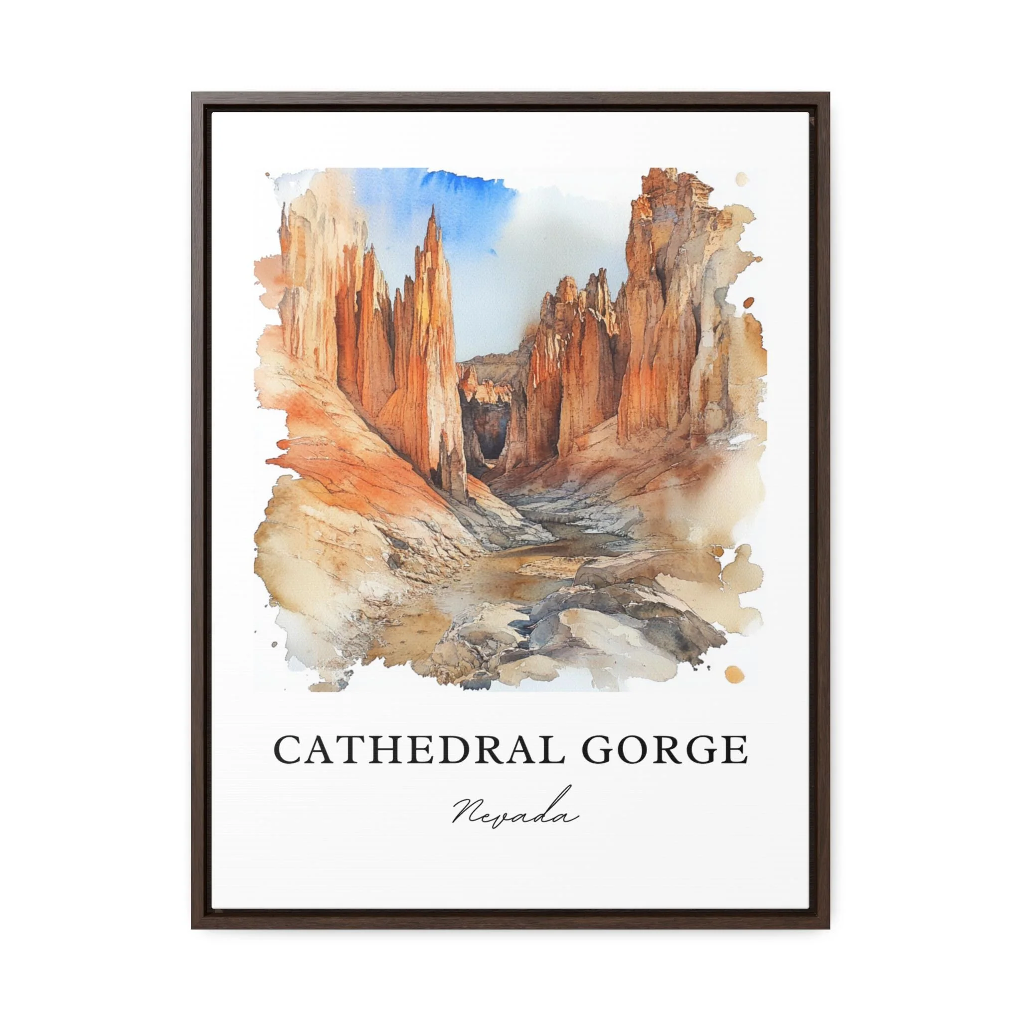 Cathedral Gorge, Nevada, USA – Watercolor Art Print - Image 6
