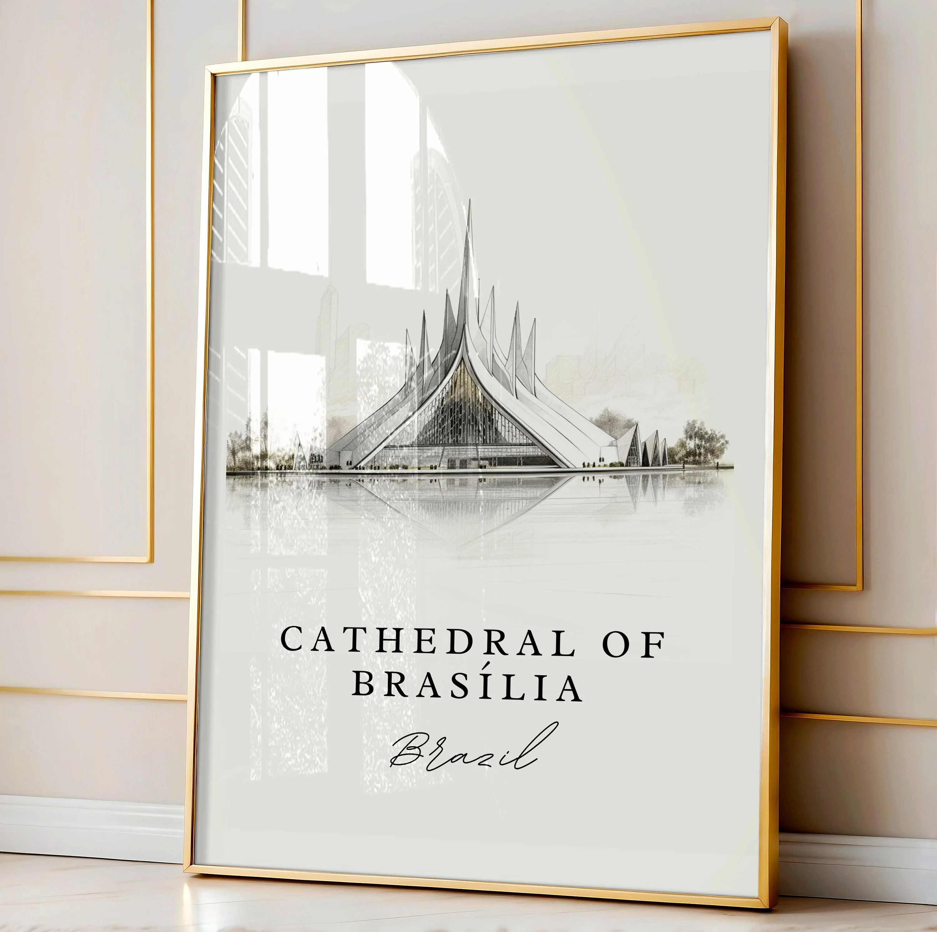 Cathedral of Brasilia, Brazil – Watercolor Art Print - Image 4