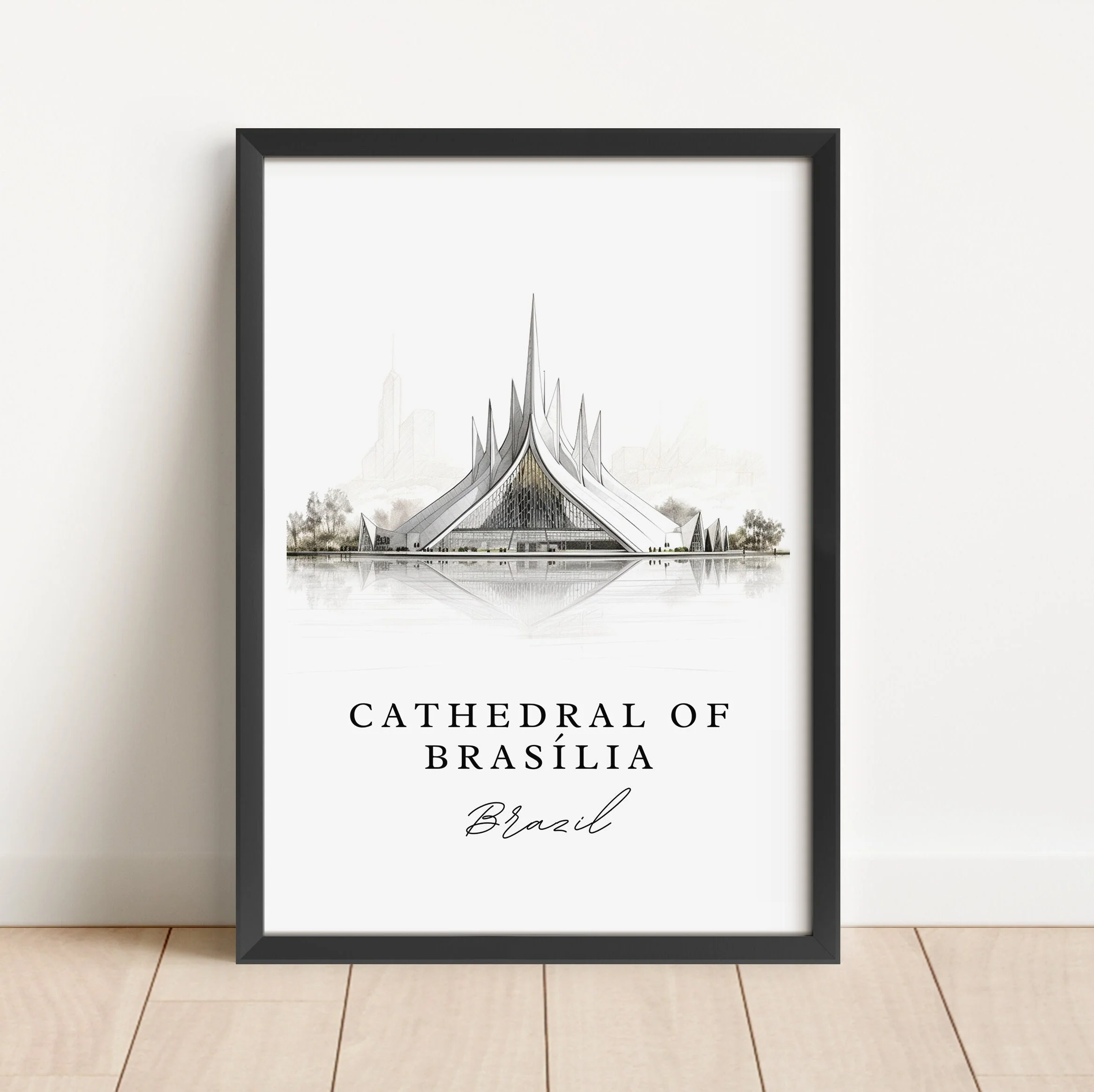Cathedral of Brasilia, Brazil – Watercolor Art Print - Image 5