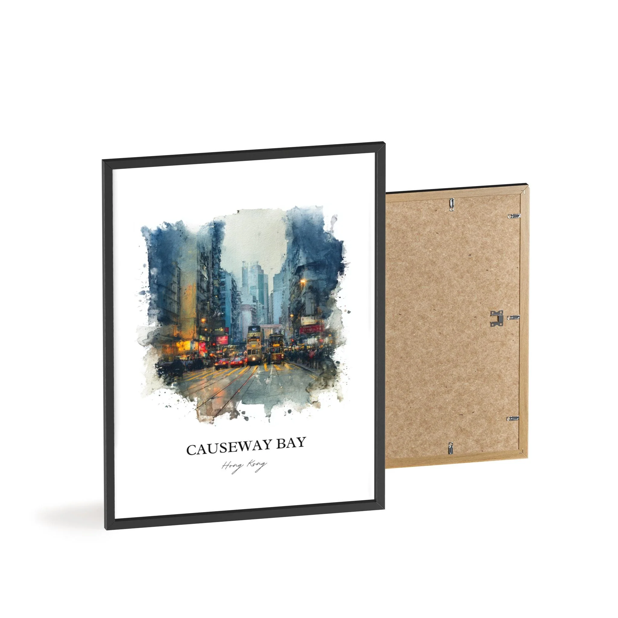 Causeway Bay, Hong Kong – Watercolor Art Print - Image 2