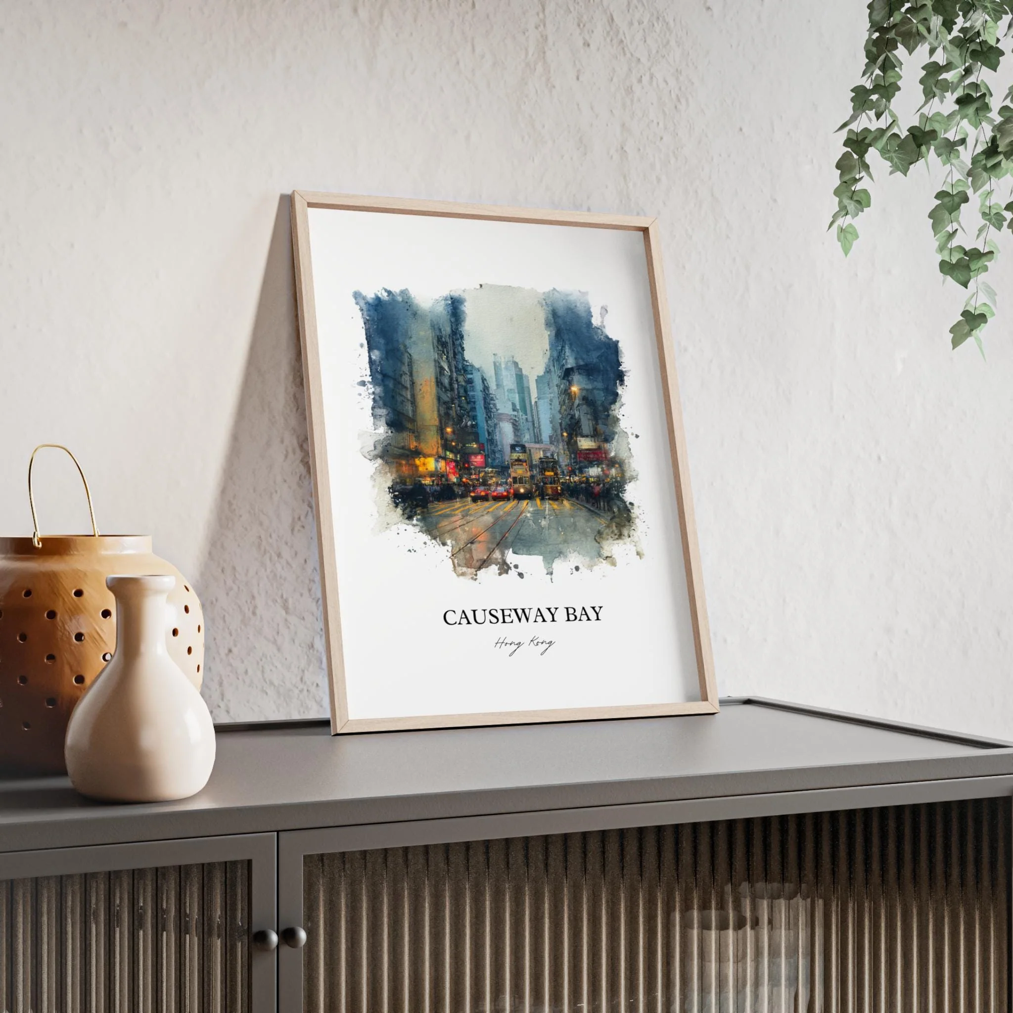 Causeway Bay, Hong Kong – Watercolor Art Print - Image 5