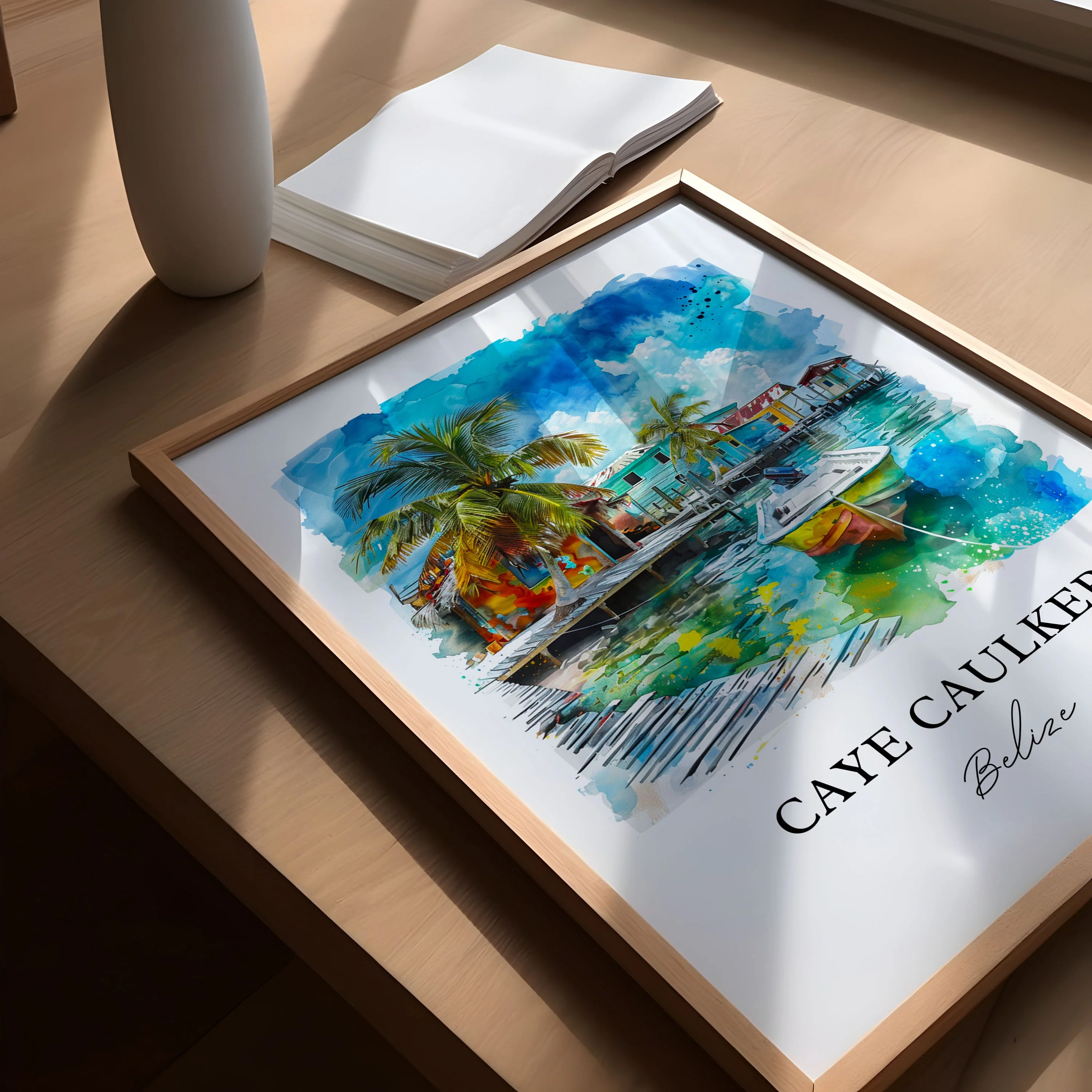 Caye Caulker, Belize – Watercolor Art Print - Image 3