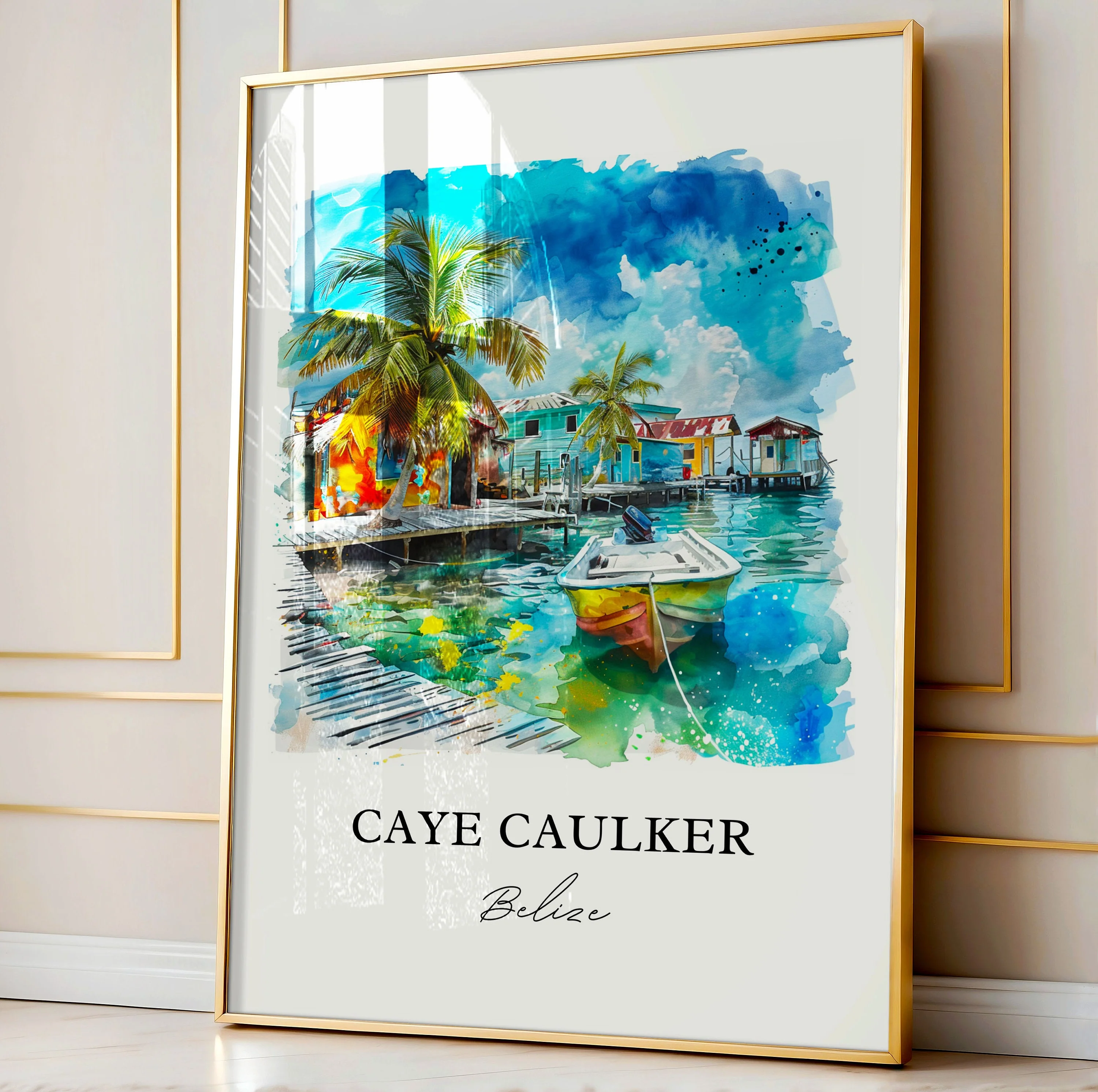 Caye Caulker, Belize – Watercolor Art Print - Image 4