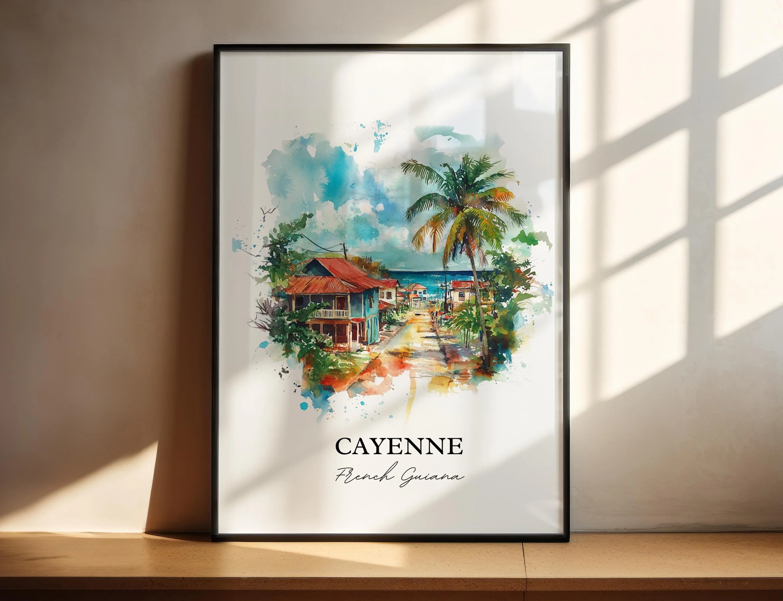 Cayenne, French Guiana – Watercolor Art Print