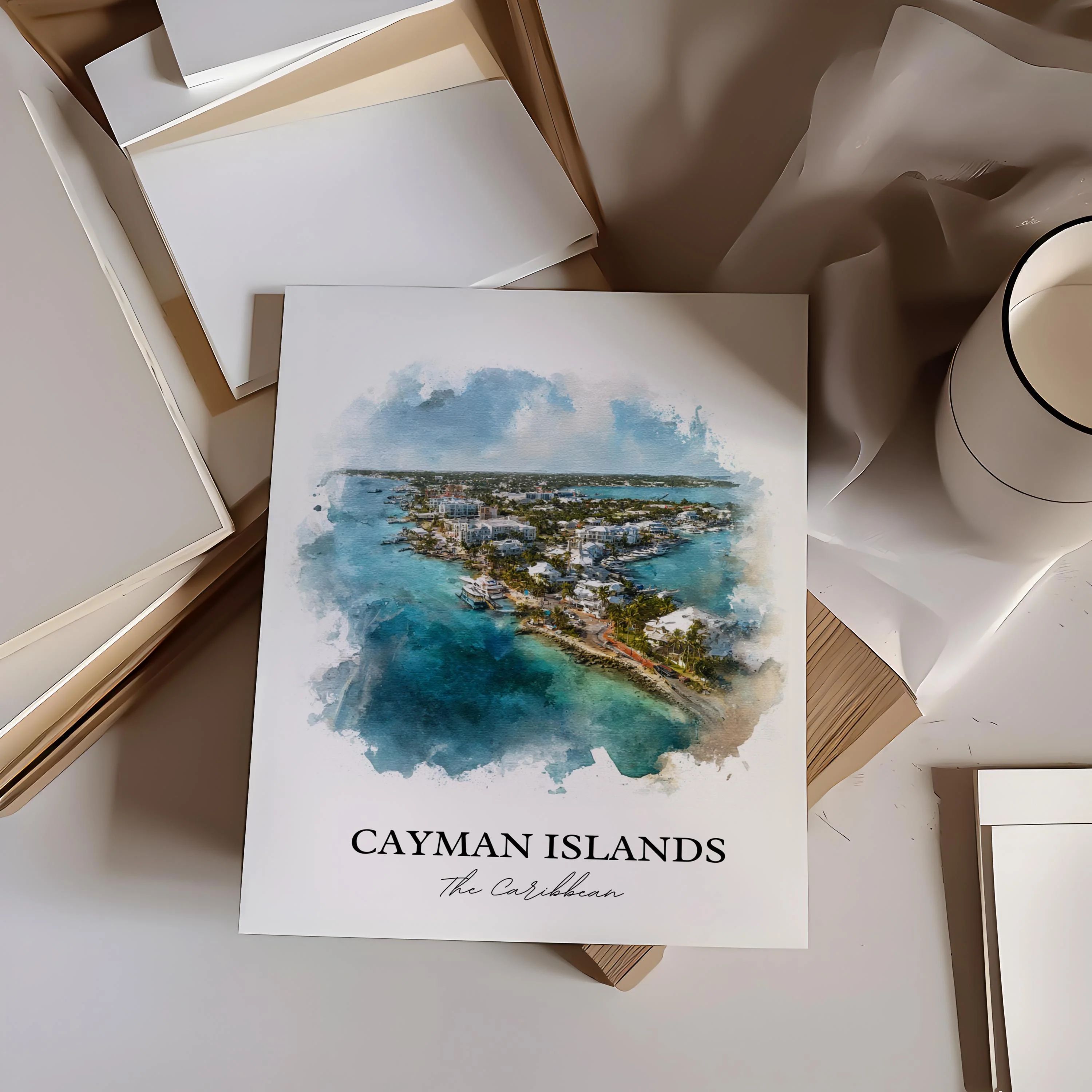 Cayman Islands, Caribbean – Watercolor Art Print - Image 5