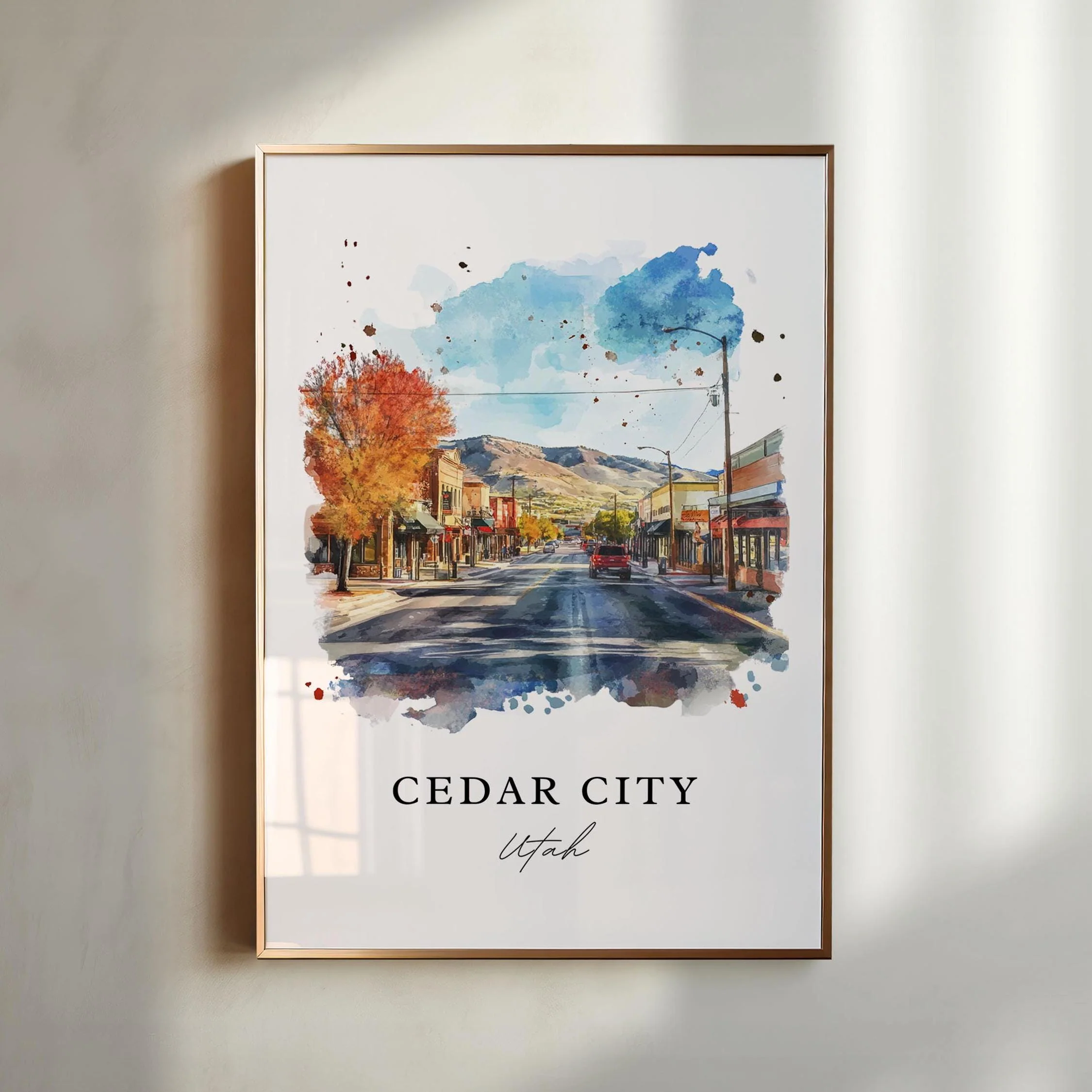 Cedar City, Utah, Utah – Watercolor Art Print