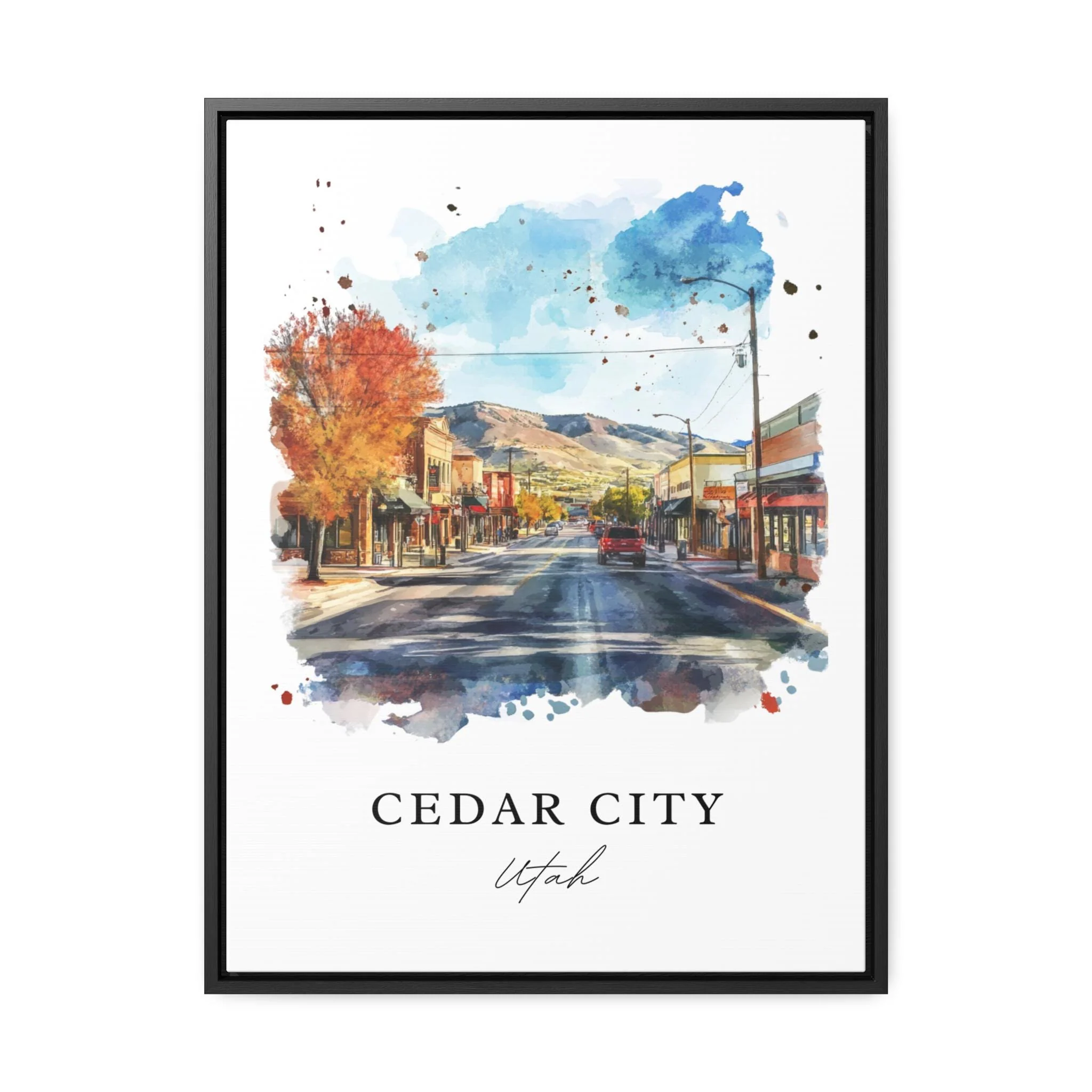 Cedar City, Utah, Utah – Watercolor Art Print - Image 5