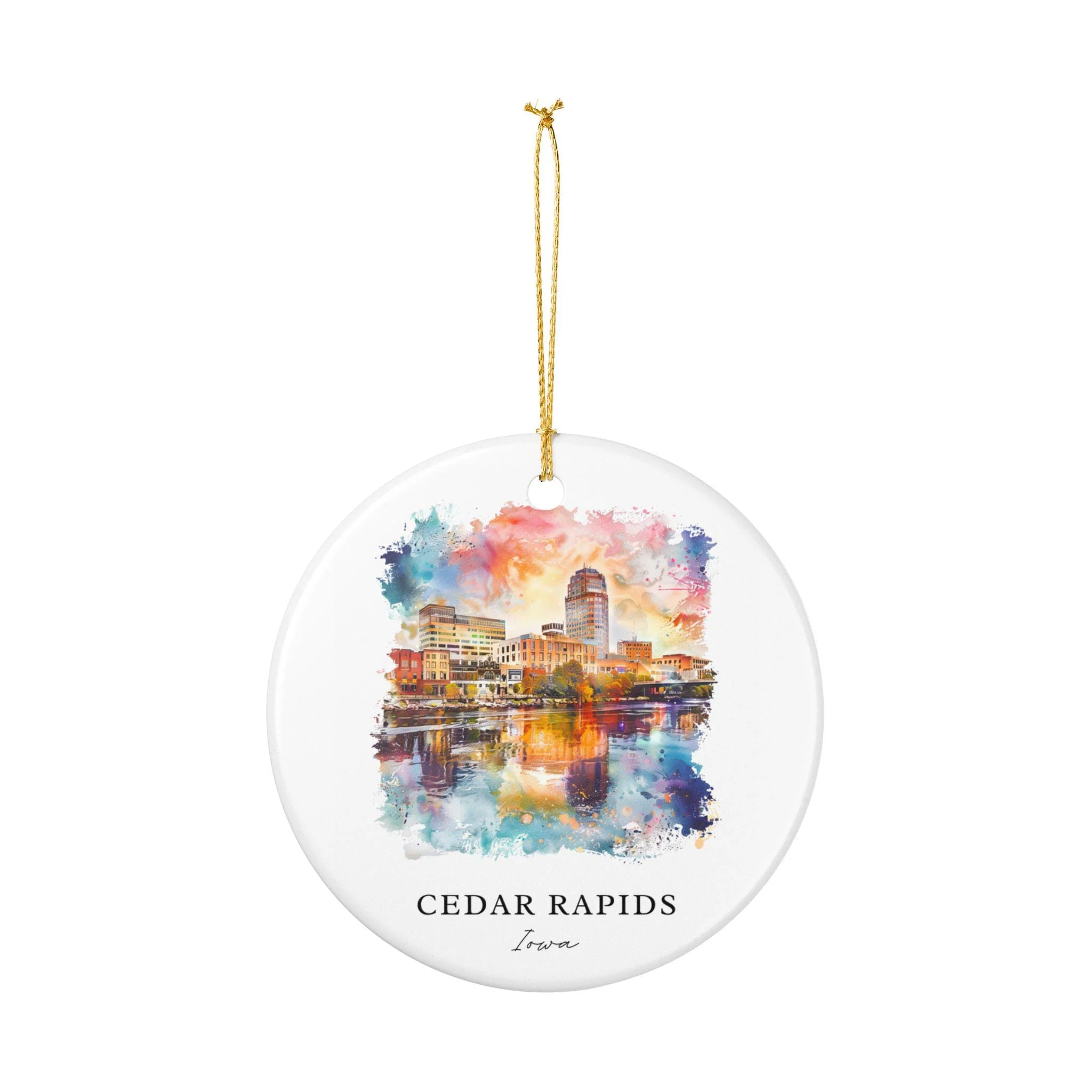 Cedar Rapids Iowa Ornament: Unique Cedar Rapids Souvenir, Cedar Rapids Xmas Decor, and Authentic Cedar Rapids Iowa Gift - Image 2