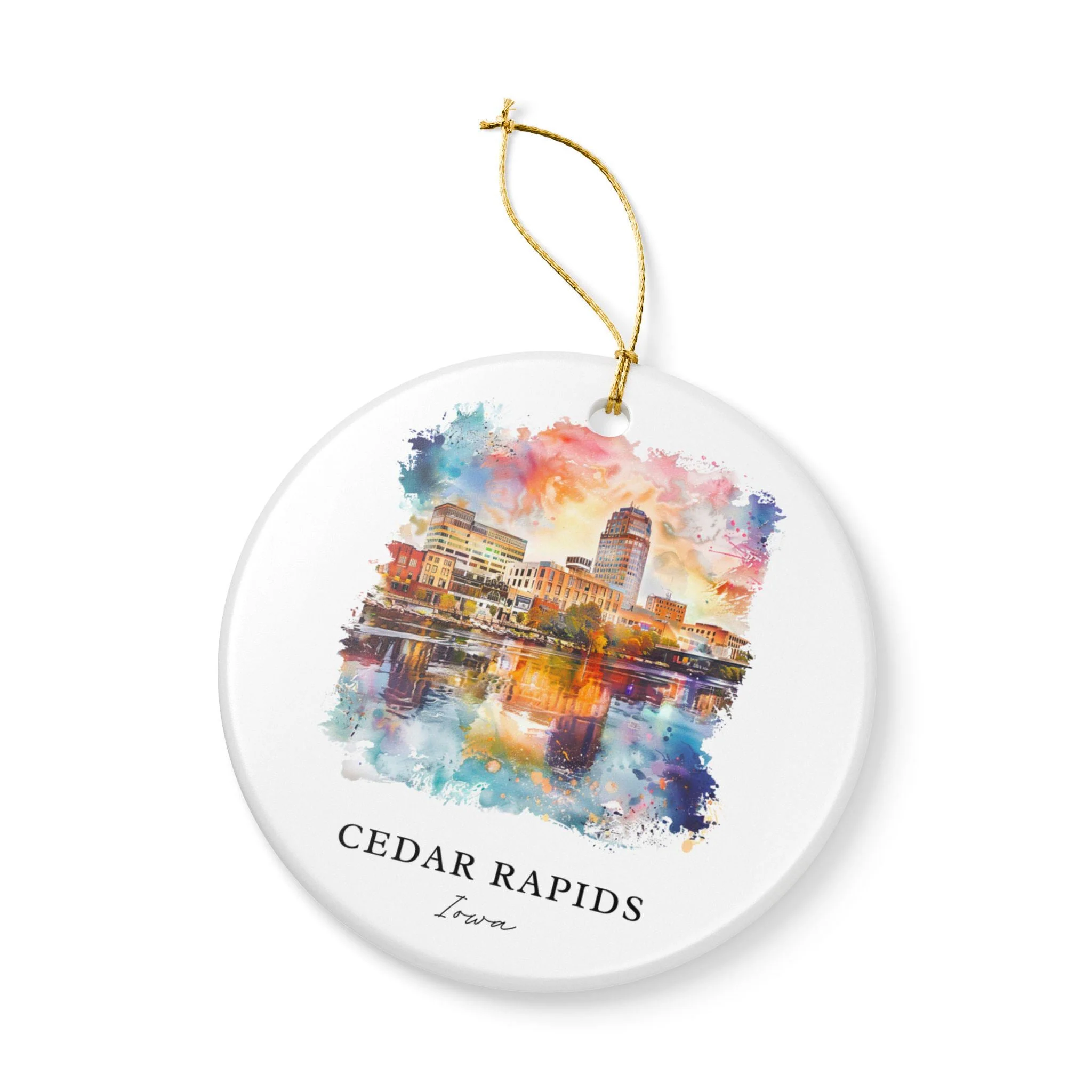 Cedar Rapids Iowa Ornament: Unique Cedar Rapids Souvenir, Cedar Rapids Xmas Decor, and Authentic Cedar Rapids Iowa Gift - Image 3