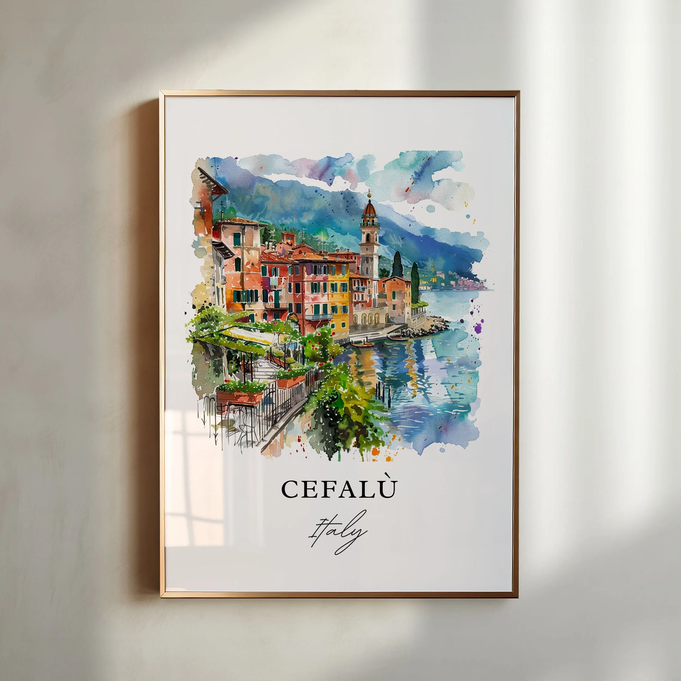 Cefalù, Italy – Watercolor Art Print