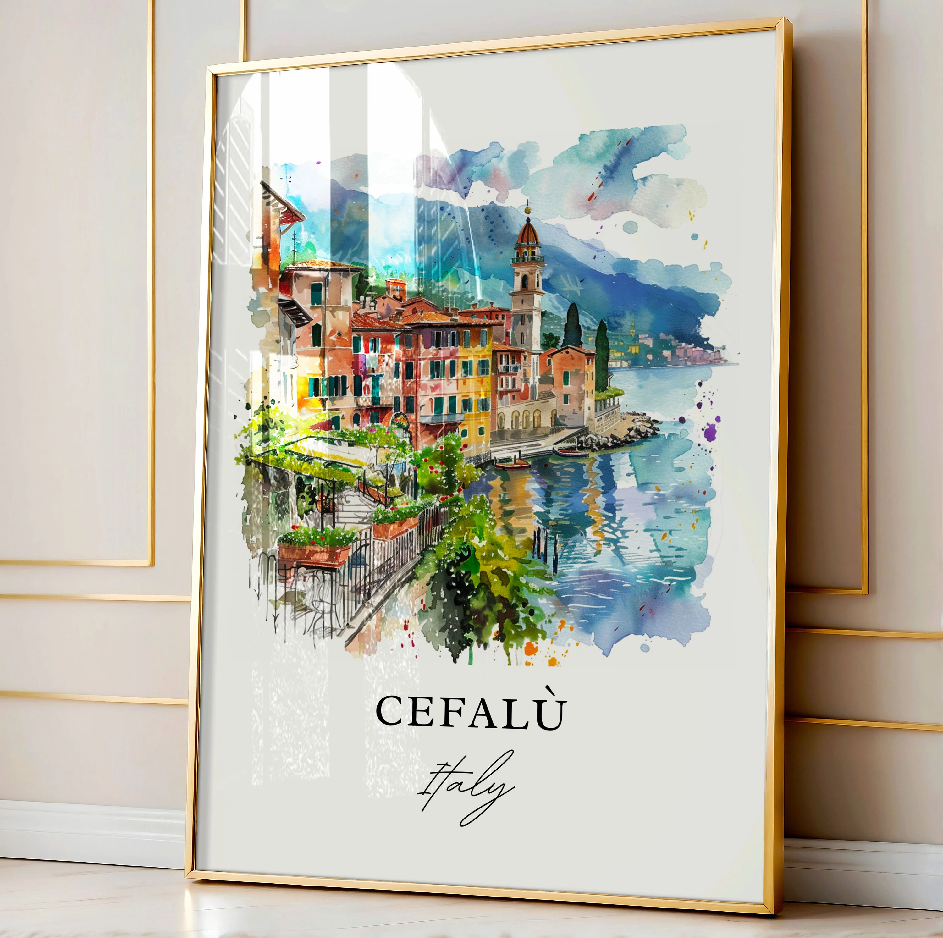 Cefalù, Italy – Watercolor Art Print - Image 4